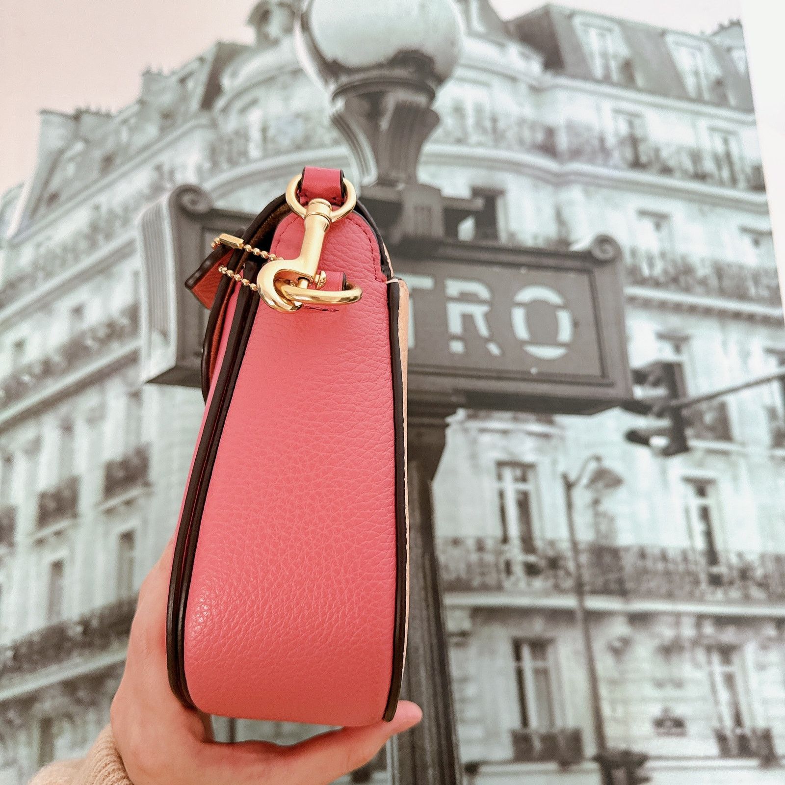 Coach Coach C8296 Georgie Saddle Bag In Colorblock IN Faded Blush Size ONE SIZE - 3 Thumbnail