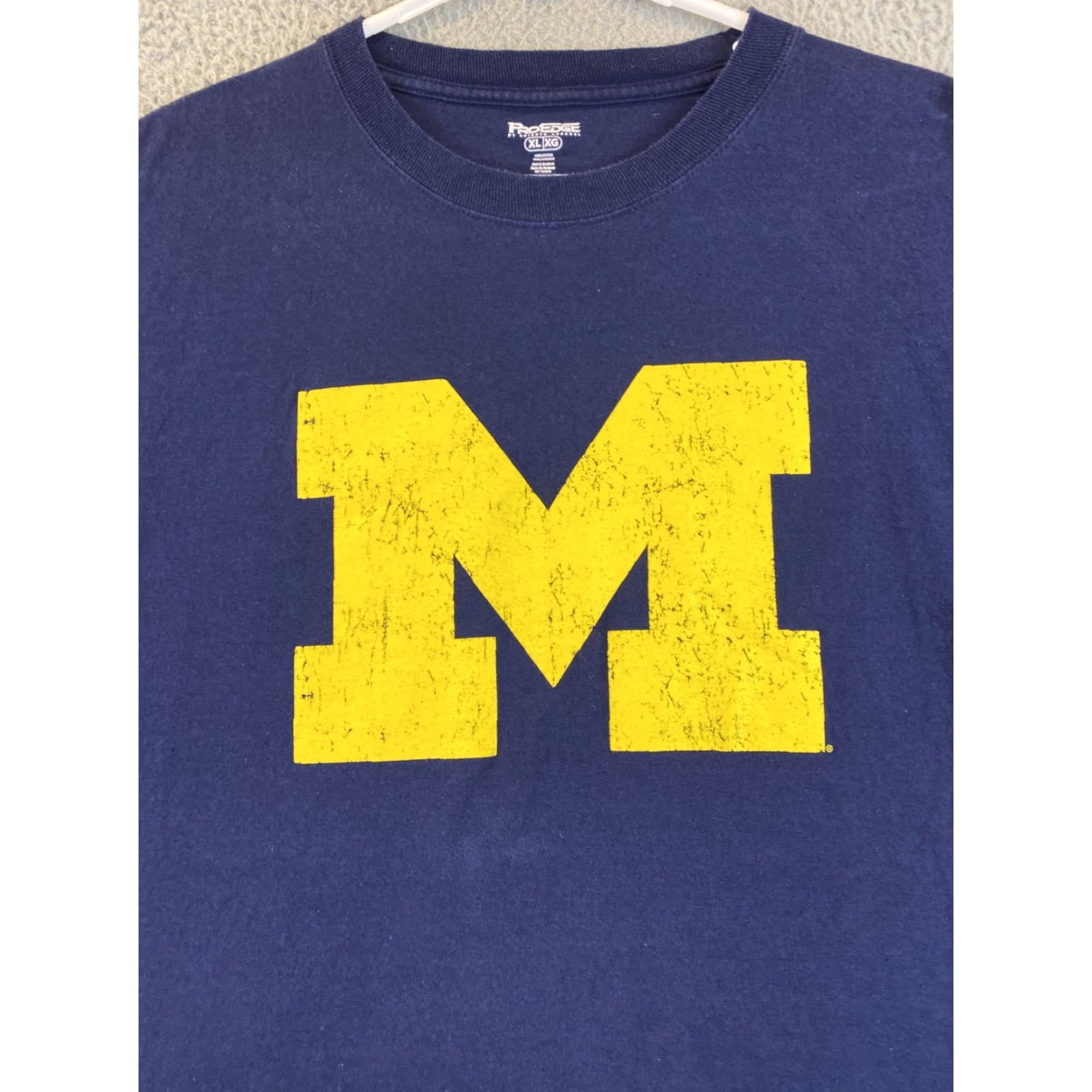 Vintage ProEdge Men’s Blue Crew Neck XL T-Shirt | Solid Basic Tee | Michigan Size US XL / EU 56 / 4 - 2 Thumbnail