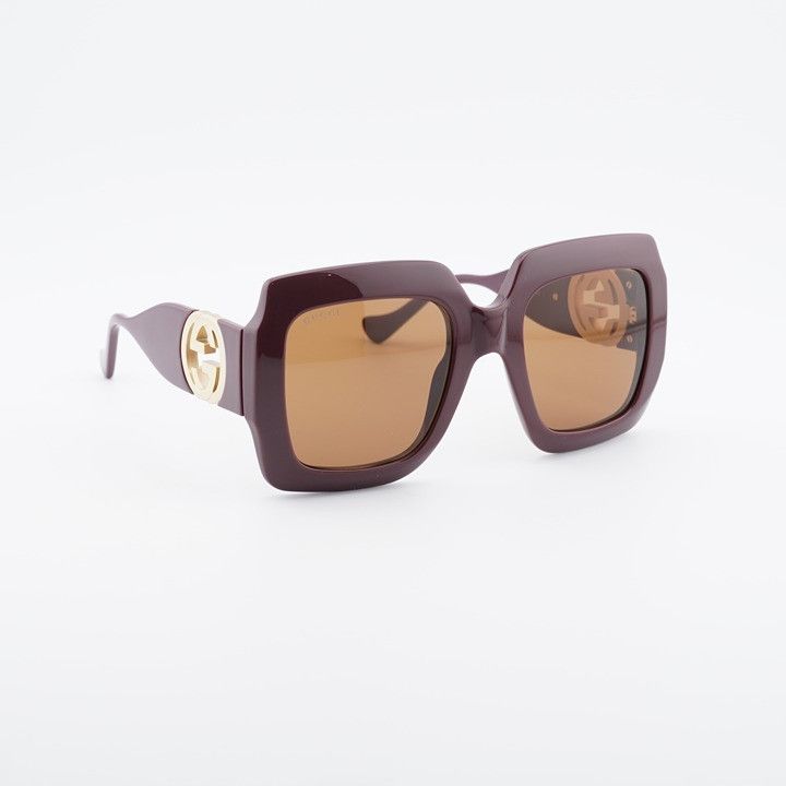 Gucci Gucci GG1022S 007 Sunglasses Brown Square Frame Size ONE SIZE - 5 Thumbnail