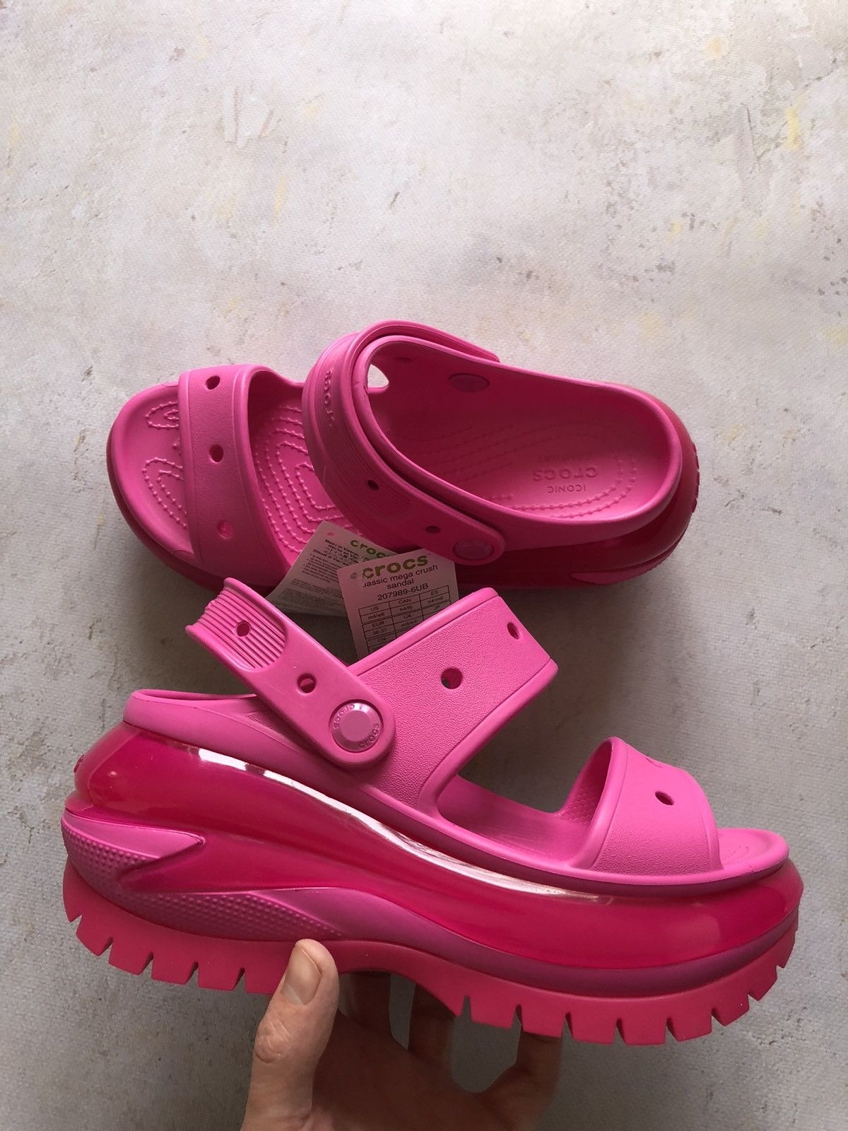 image of Avant Garde Crocs Crush Sandal Barbie Pink, Women's (Size 6)
