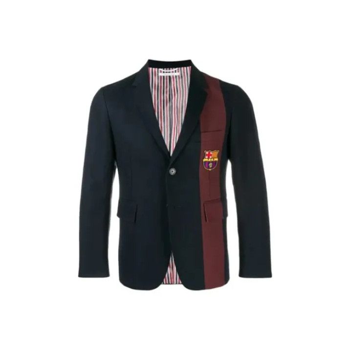 Thom Browne Thom Browne Barcelona Embroidered Navy Blazer Size US L / EU 52-54 / 3 - 1 Thumbnail