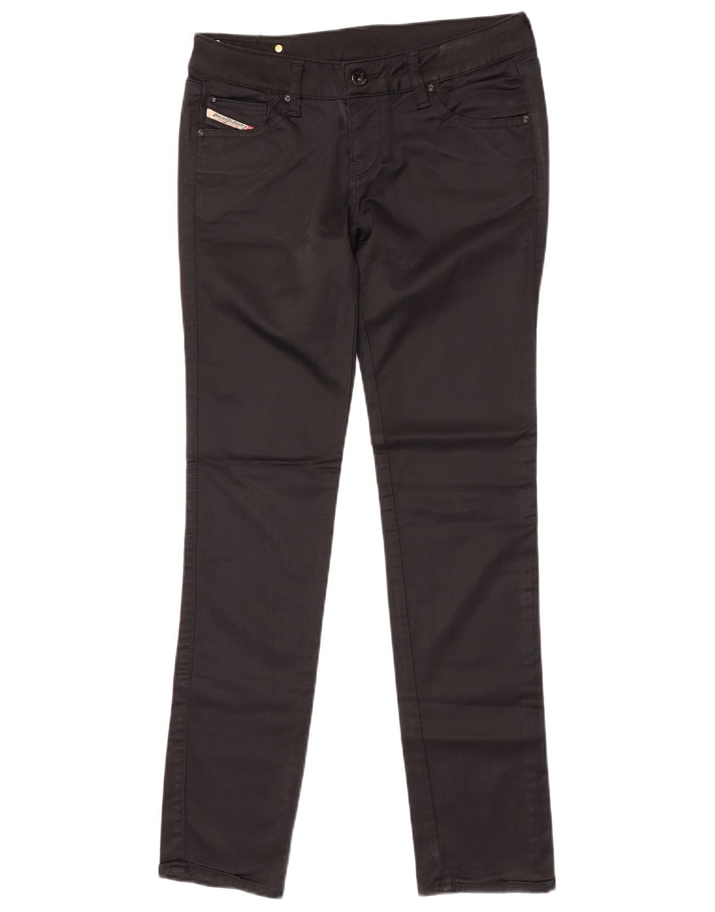 Diesel Womens Slim Casual Trousers W28 L31 Black Cotton Size 24" / US 00 / IT 34 - 1 Thumbnail