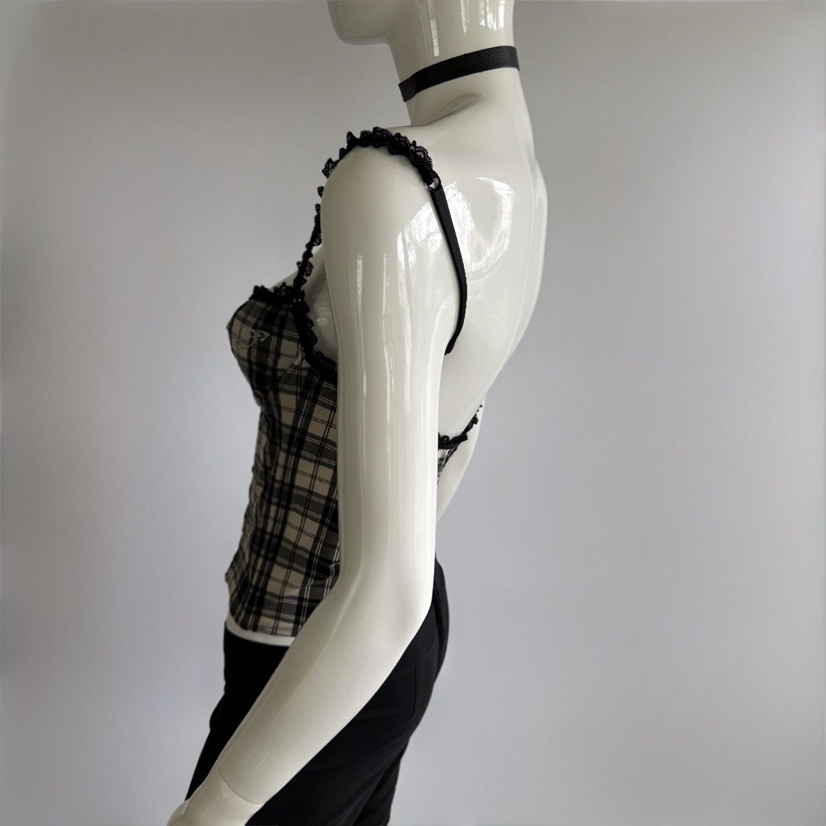Blumarine Archival Vntg 00s Blugirl Blumarine Plaid Lace Bustier Top Size S / US 4 / IT 40 - 6 Thumbnail