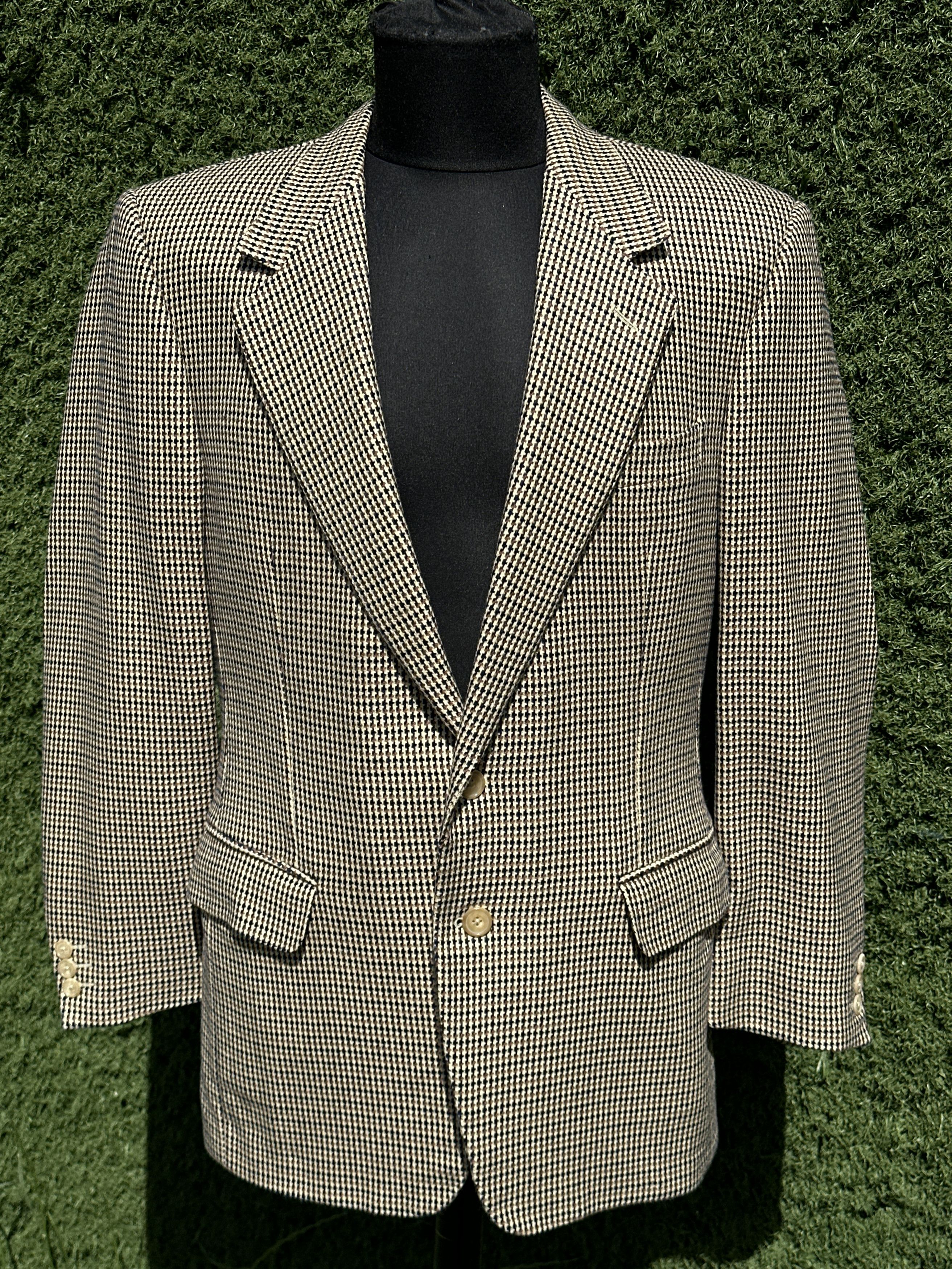 Ermenegildo Zegna Zegna Pure Cashmere Houndstooth Check 2 Button Blazer 50R EU Size 50R - 1 Thumbnail