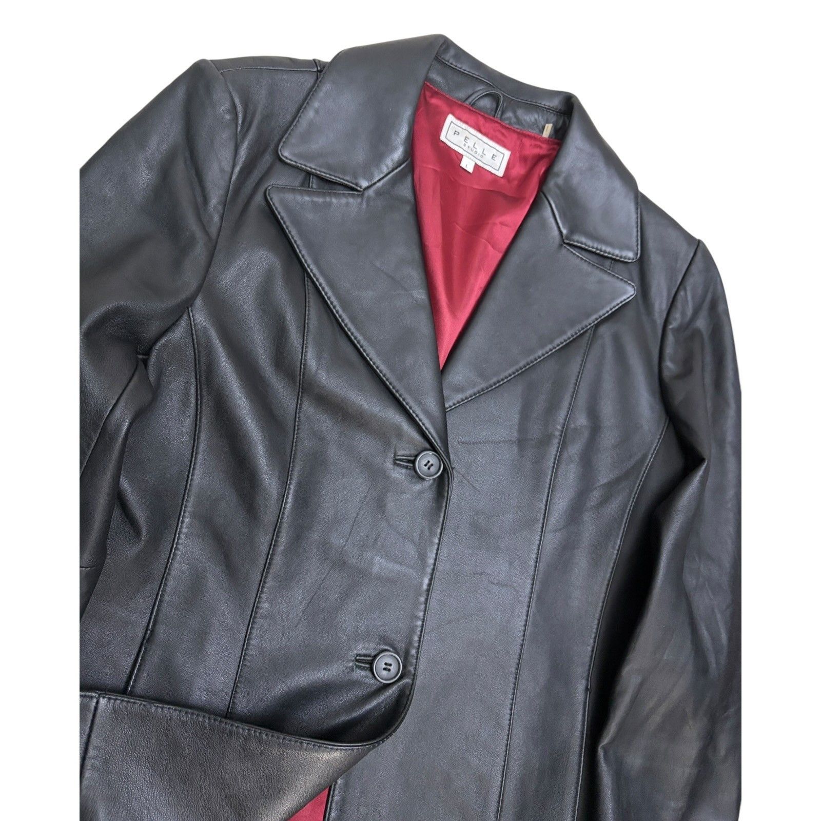 Other PELLE STUDIO Leather Vintage Casual Retro Jacket Coat Large Size L / US 10 / IT 46 - 8 Thumbnail