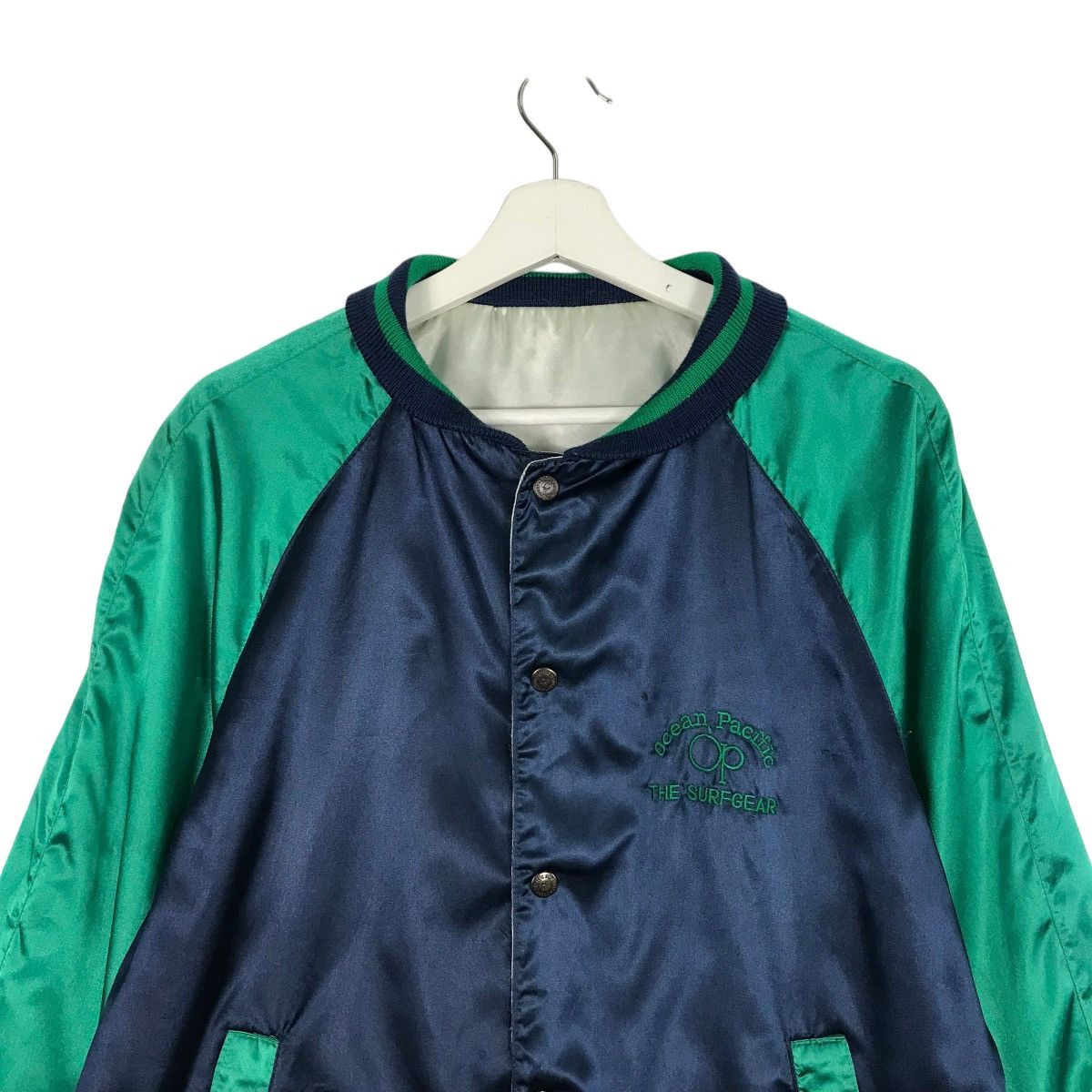 Ocean Pacific × Vintage 💥 VINTAGE 1980s OCEAN PACIFIC REVERSIBLE SATIN JACKET Size US M / EU 48-50 / 2 - 14 Thumbnail