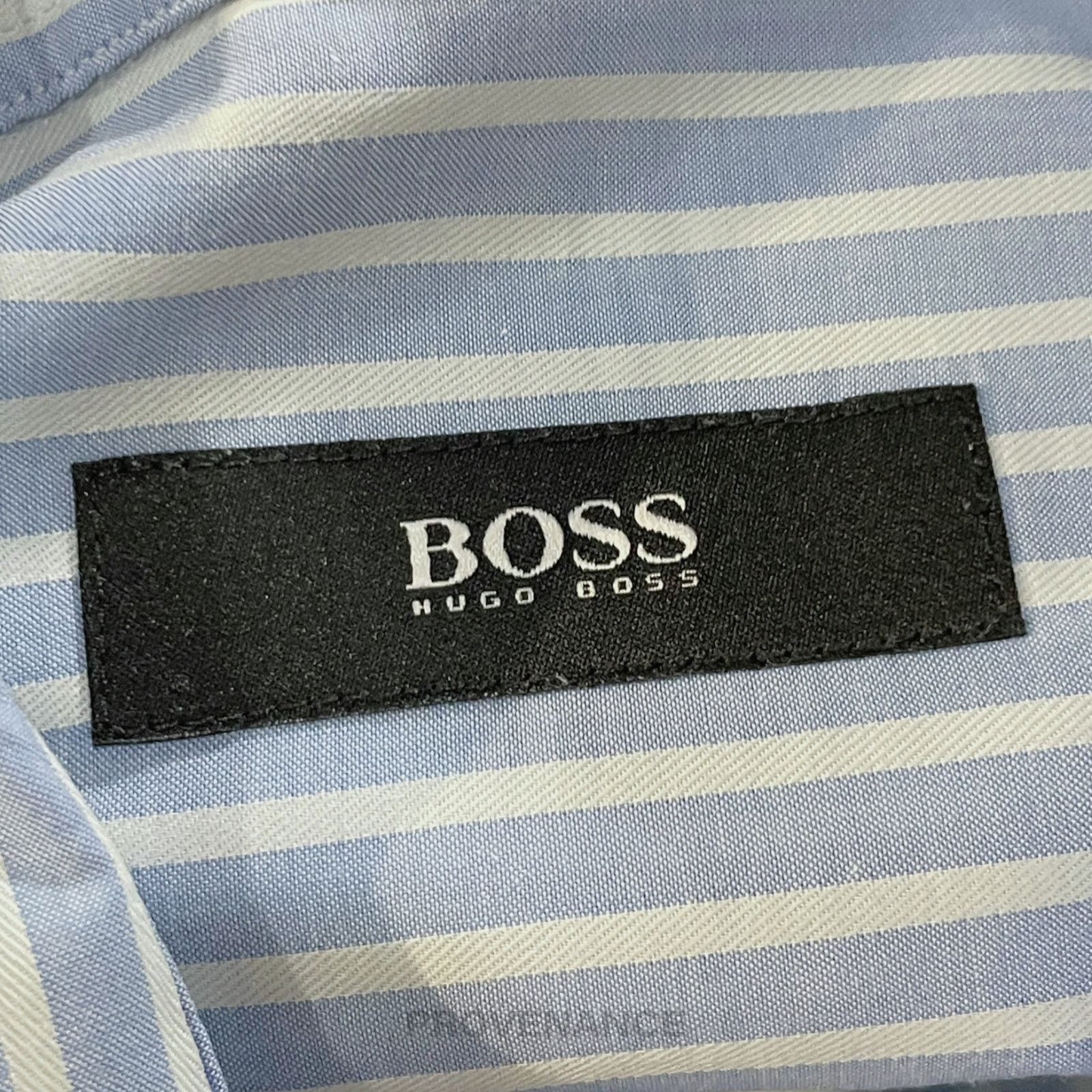 Hugo Boss 🔴 Boss Button Down Shirt - White Blue Striped Size US M / EU 48-50 / 2 - 6 Thumbnail