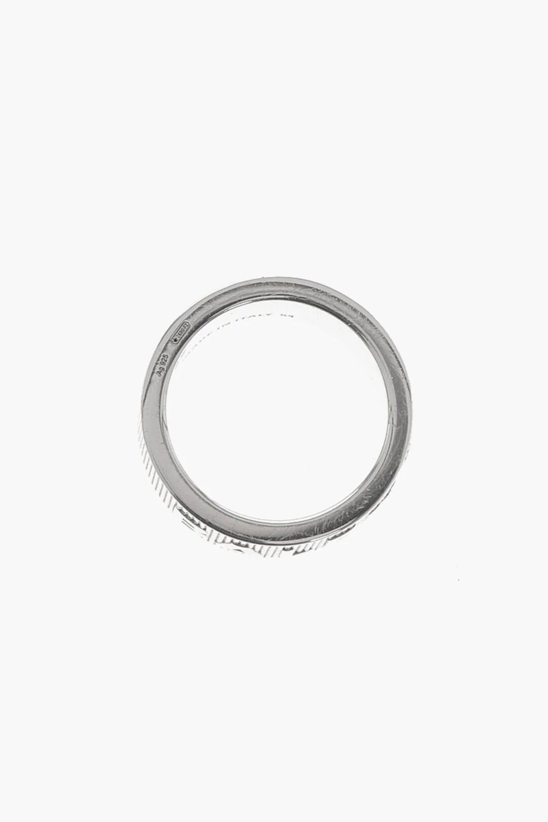 Balenciaga og1mm0426 Size: 54 / Silver Band Ring with Logo in Silver Size ONE SIZE - 3 Thumbnail