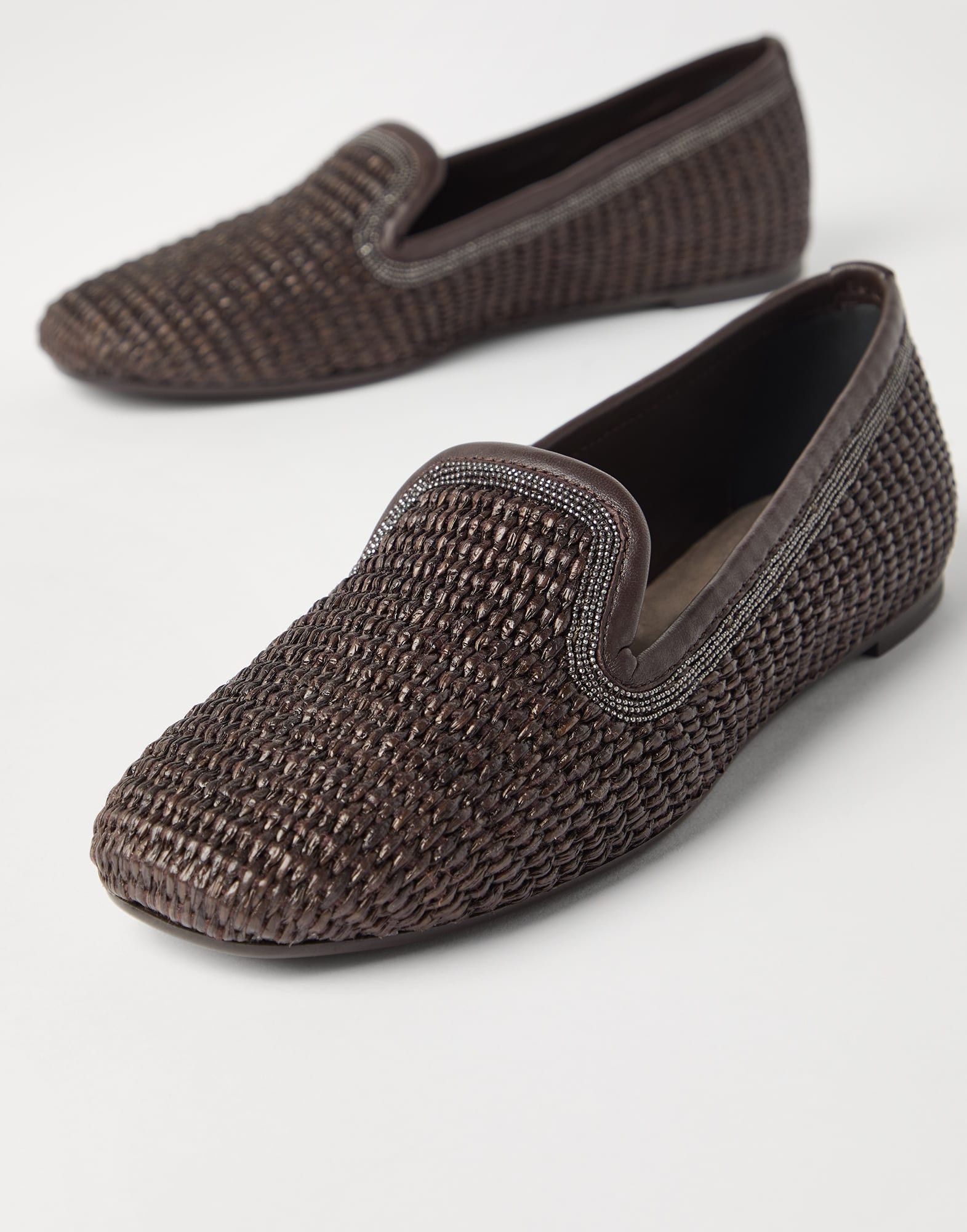 Brunello Cucinelli o1la1rc1a0326 Techno Raffia Slippers in Brown Size US 9 / IT 39 - 4 Thumbnail