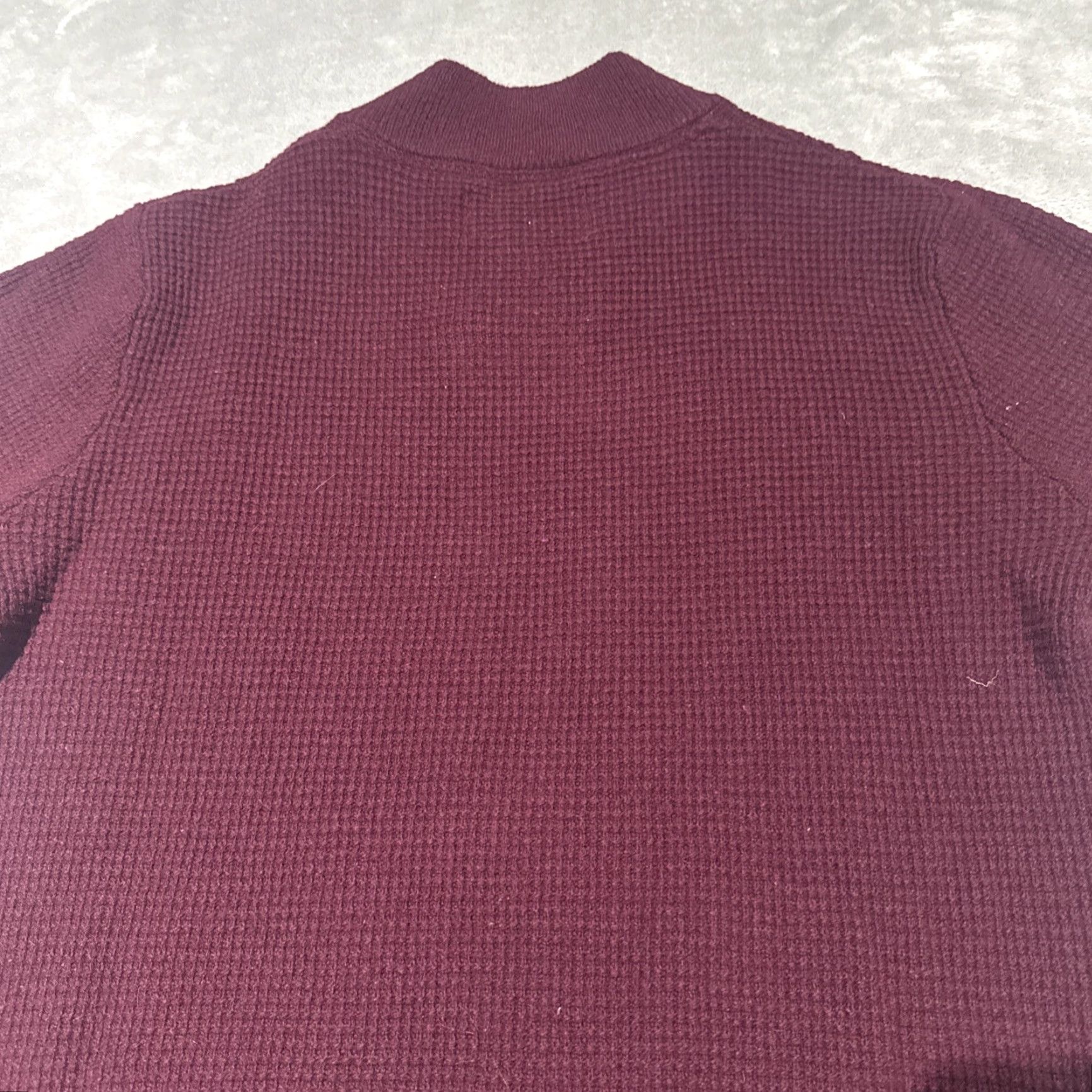 Schott Schott NYC Sweater Mens Large Burgundy Athletic V-Neck Shawl Waffle Knit Wool Wool NY? (Note: Ensure only original words used; adjust). Size US L / EU 52-54 / 3 - 7 Thumbnail