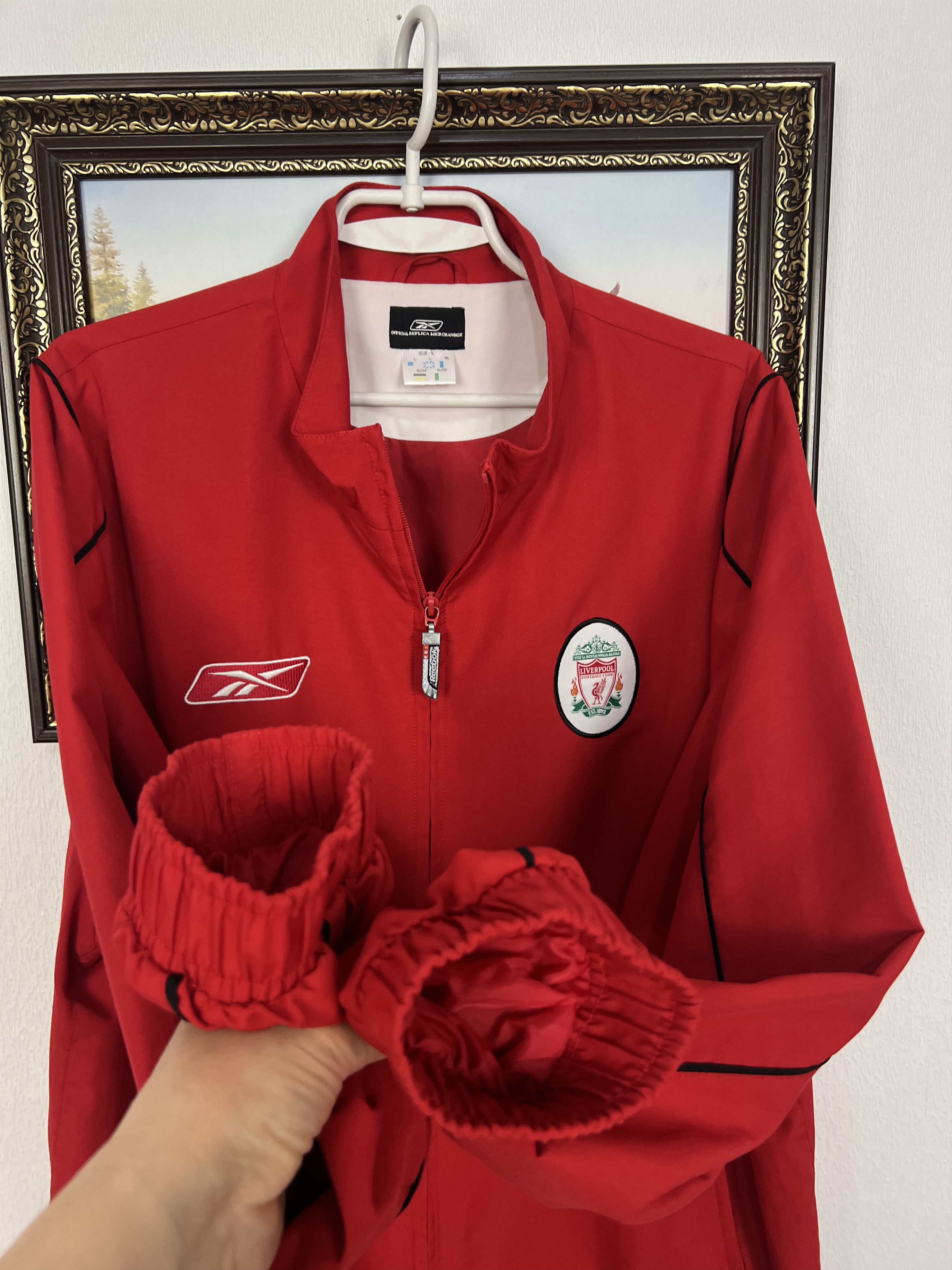 Reebok Vintage Liverpool Football Train Jacket Soccer Track Top Zip Size US L / EU 52-54 / 3 - 6 Thumbnail