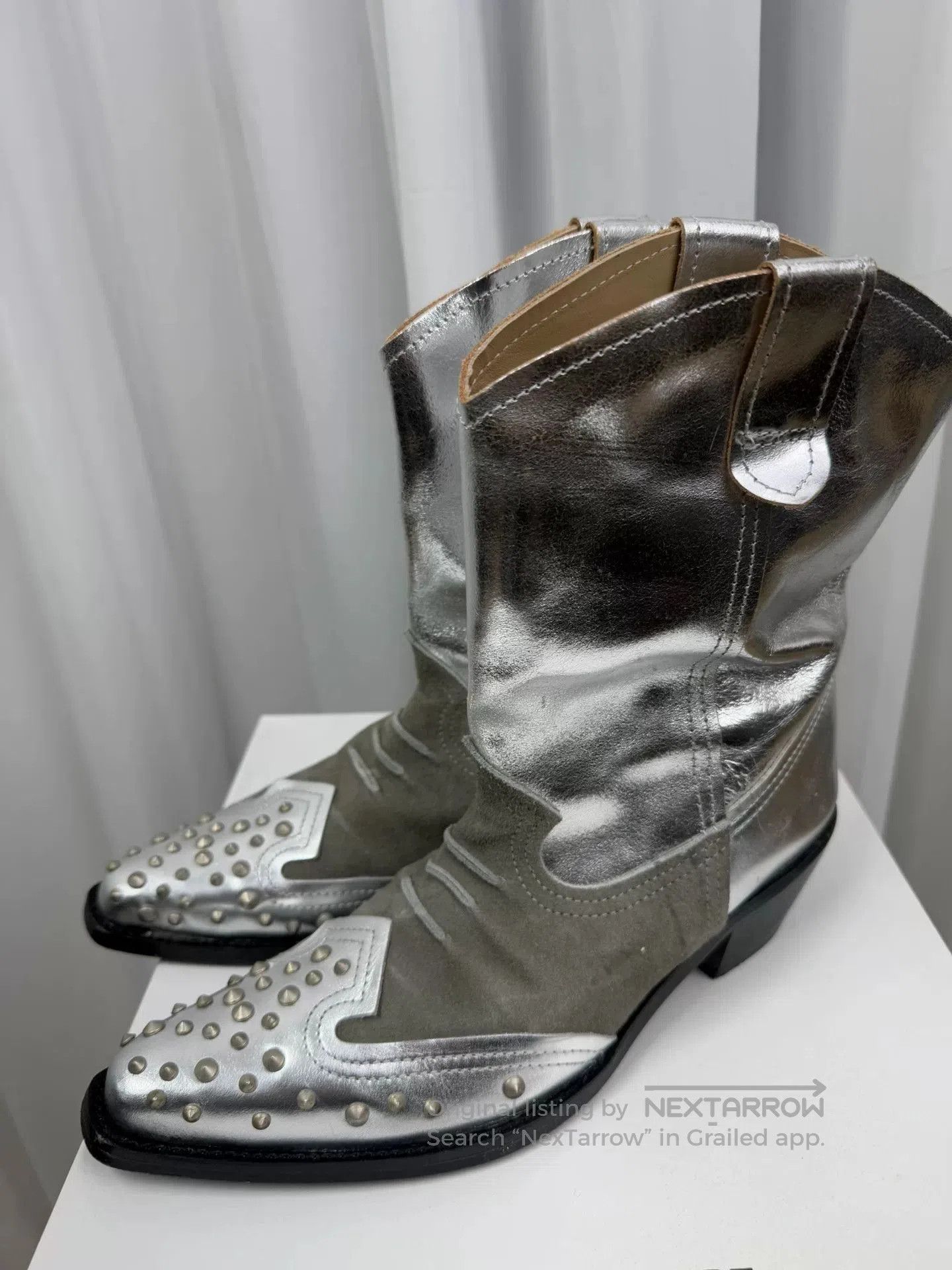 Junya Watanabe junya watanabe silver studded ankle boots. Size US 9 / EU 42 - 3 Thumbnail