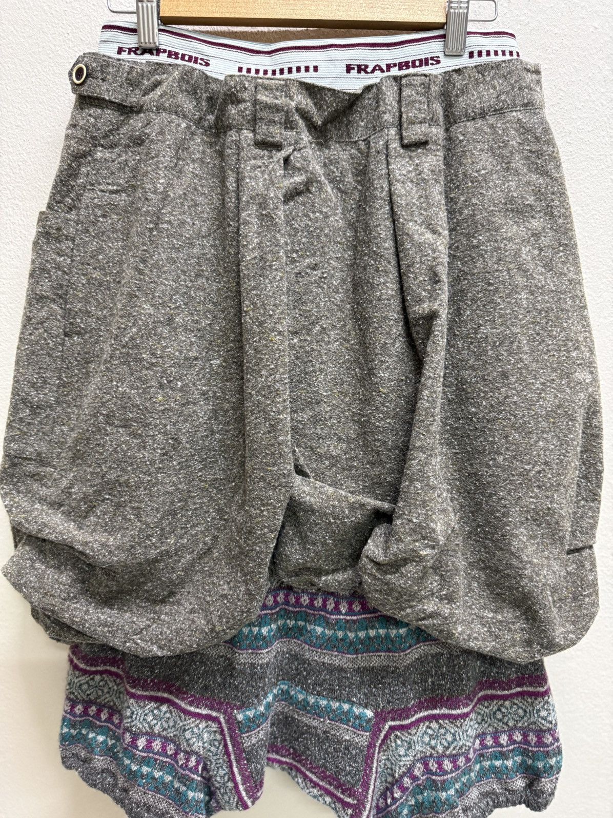 Issey Miyake Frapbois Issey Miyake Layered Balloon Wool Knit Short Pants Size 29" - 18 Thumbnail