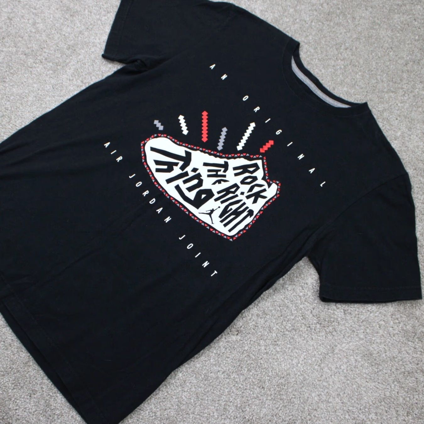 Jordan Brand Nike Air Jordan Jumpman Shirt Men M Black S/S Pullover Rock the Right Thing Size US M / EU 48-50 / 2 - 3 Thumbnail