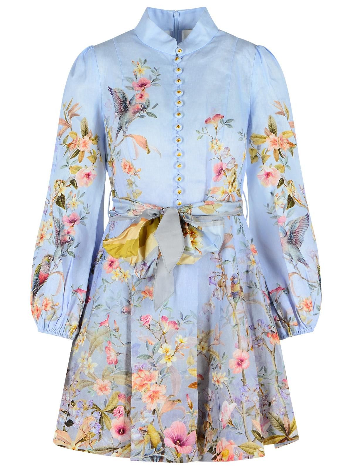 Zimmermann ZIMMERMANN 'Rebellion' Light Blue Linen Dress Size L / US 10 / IT 46 - 1 Thumbnail