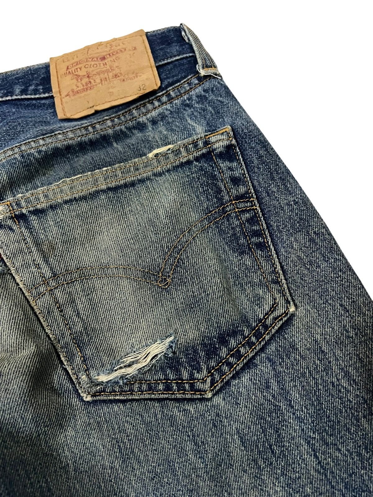 Levi's Vintage 90’s Levi’s 501 Distress Ripped Jean#kurt corbain Size US 30 / EU 46 - 19 Thumbnail