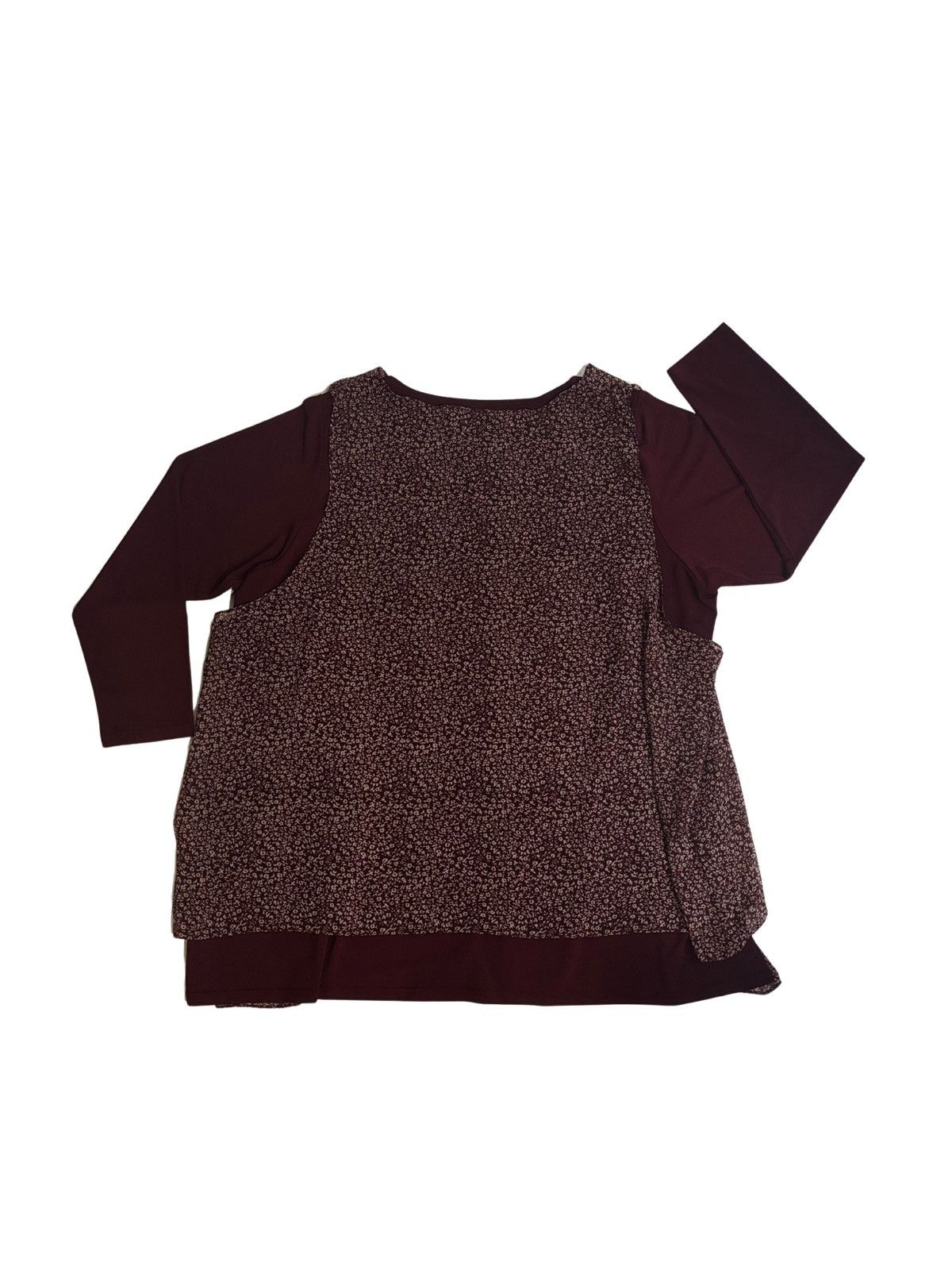 Other Burgundy layered Top.wt8107 Size XXL / US 16-18 / IT 52-54 - 10 Thumbnail