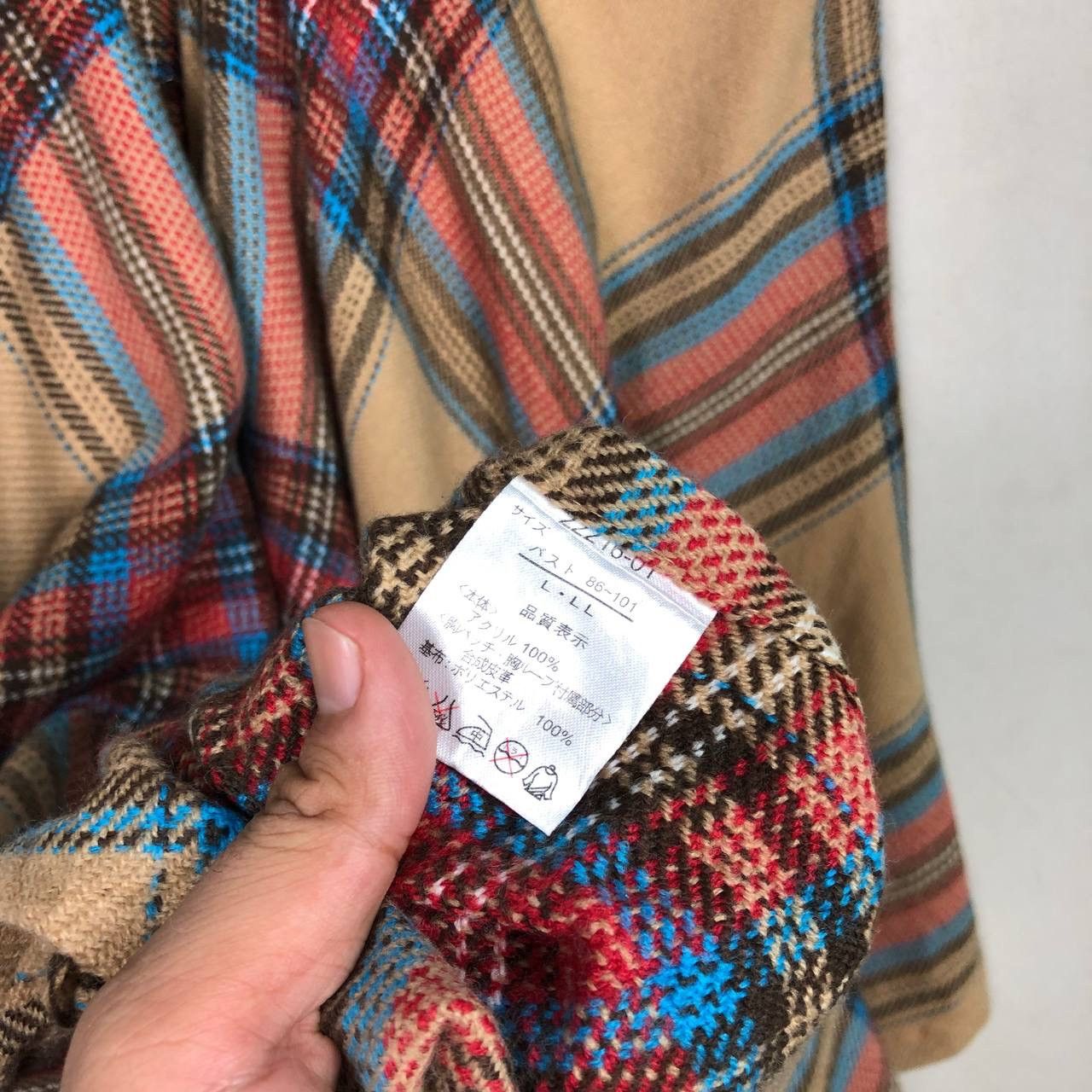 Cloak × Vintage Vintage Brown Checked Wool Poncho Cape Cloak Autumn Winter Size US L / EU 52-54 / 3 - 4 Thumbnail