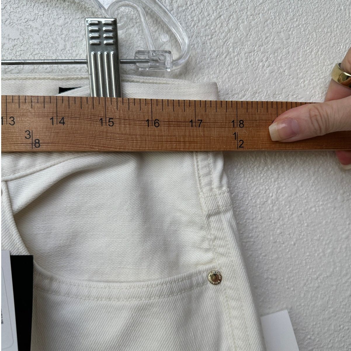 GOLDSIGN NWT Goldsign The A Jean Pressed Pearl Ivory Jeans 32 Size 32" / US 10 / IT 46 - 12 Thumbnail
