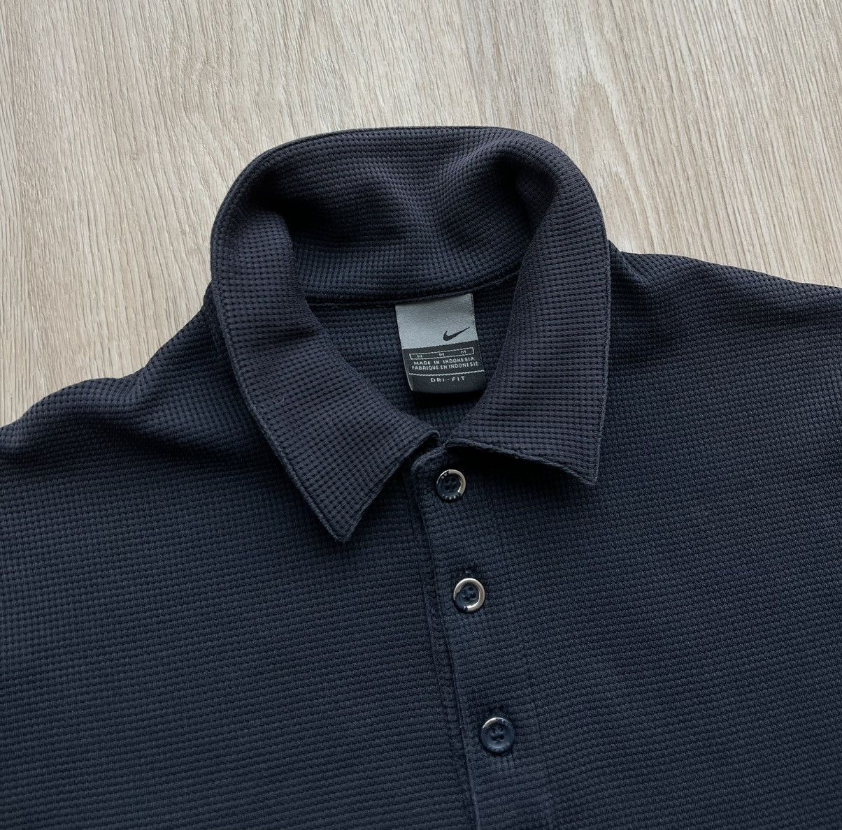 Nike × Vintage Vintage Nike Court Waffle Polo Navy Blue T-shirt Size US M / EU 48-50 / 2 - 7 Thumbnail