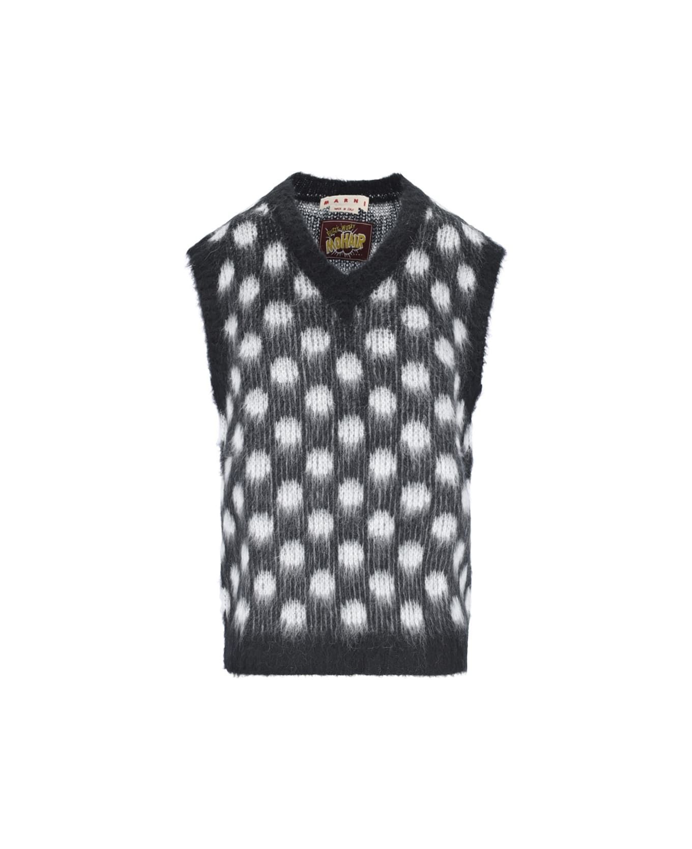 Marni o1y1125 Sleeveless Sweater in Black/White Size XL / US 12-14 / IT 48-50 - 1 Thumbnail
