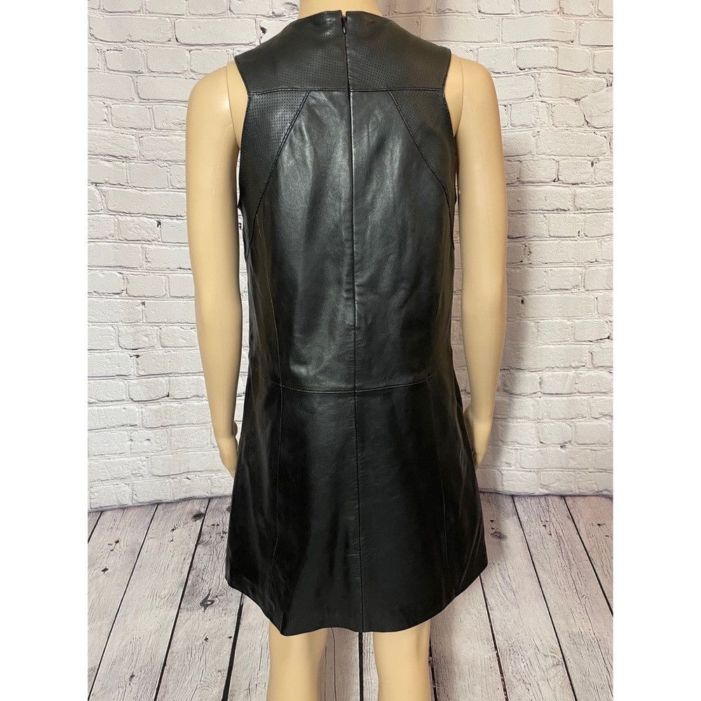 Other NWT New Bod & Christensen Sleeveless Dolly Black Leather Dr Size M / US 6-8 / IT 42-44 - 4 Thumbnail