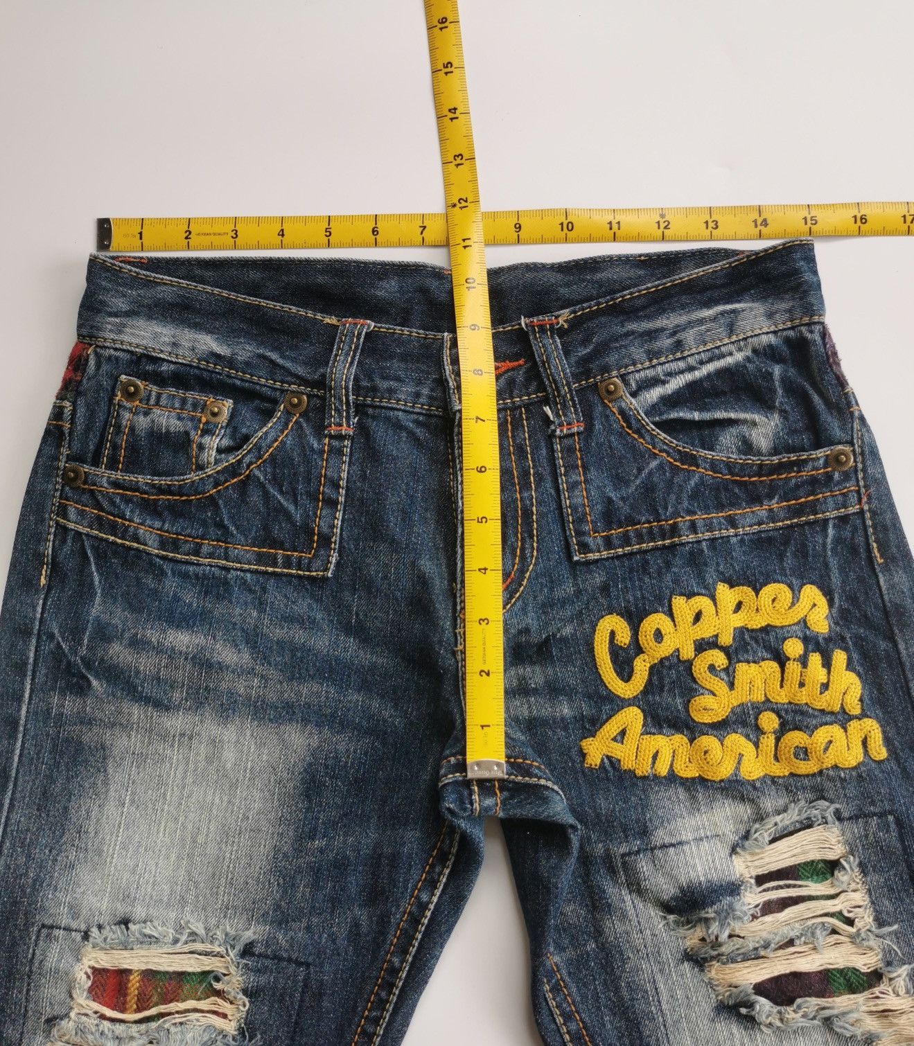 Japanese Brand Copper Smith American Patchwork Jeans Size US 30 / EU 46 - 10 Thumbnail