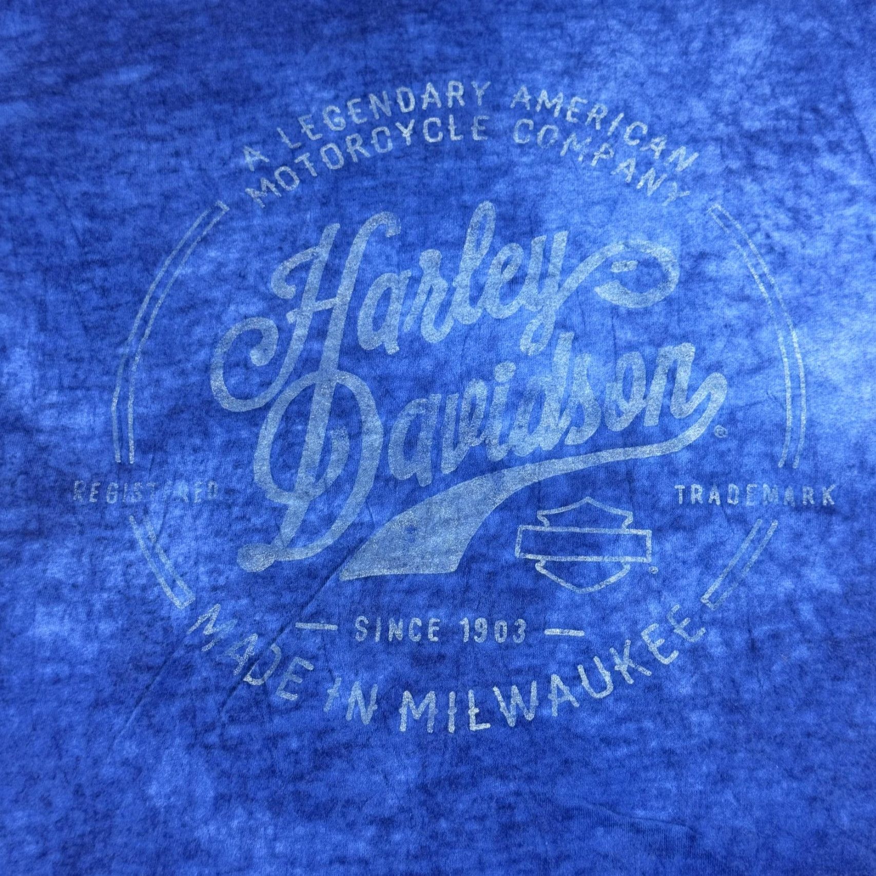 Harley Davidson Harley-Davidson Shirt Mens Large Blue Mineral Wash Graphic Motorcycle Crewneck Size US M / EU 48-50 / 2 - 2 Thumbnail
