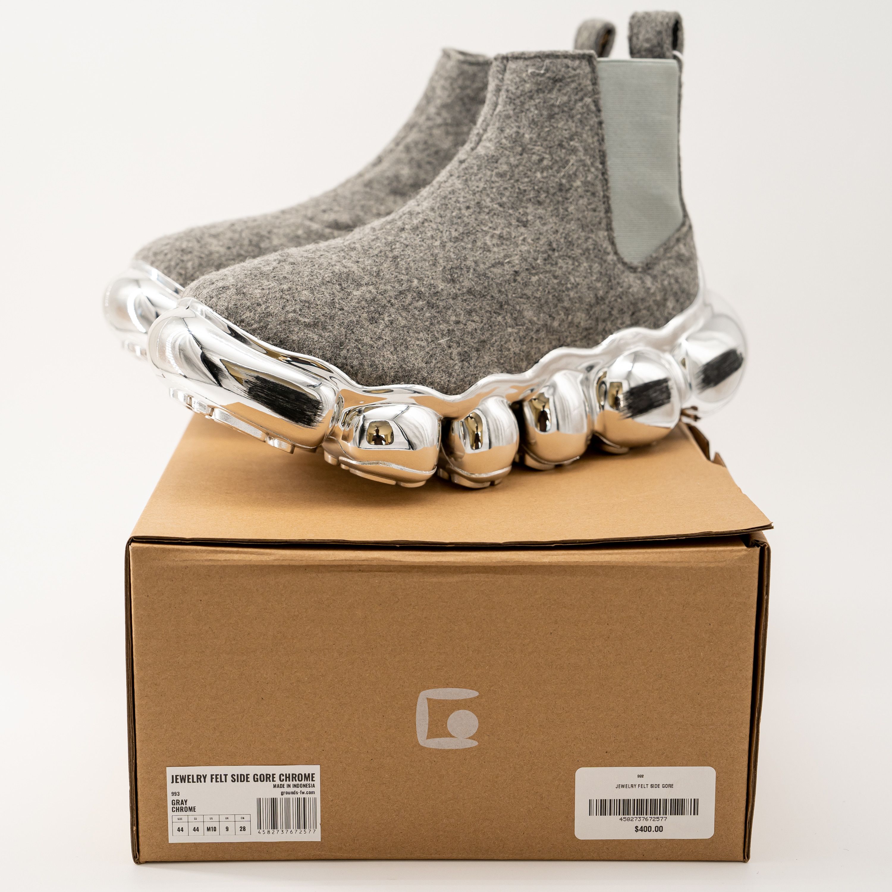 Ground Y 10 / 44 Grounds Jewelry Felt Side Gore Chrome Grey Sneakers Size US 10 / EU 43 - 11 Thumbnail