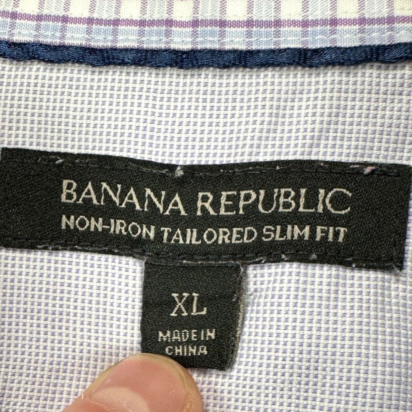 Banana Republic VINTAGE Banana Republic Men Button-Up Shirt XL Purple Blue Plaid Slim Fit Size US XL / EU 56 / 4 - 5 Thumbnail