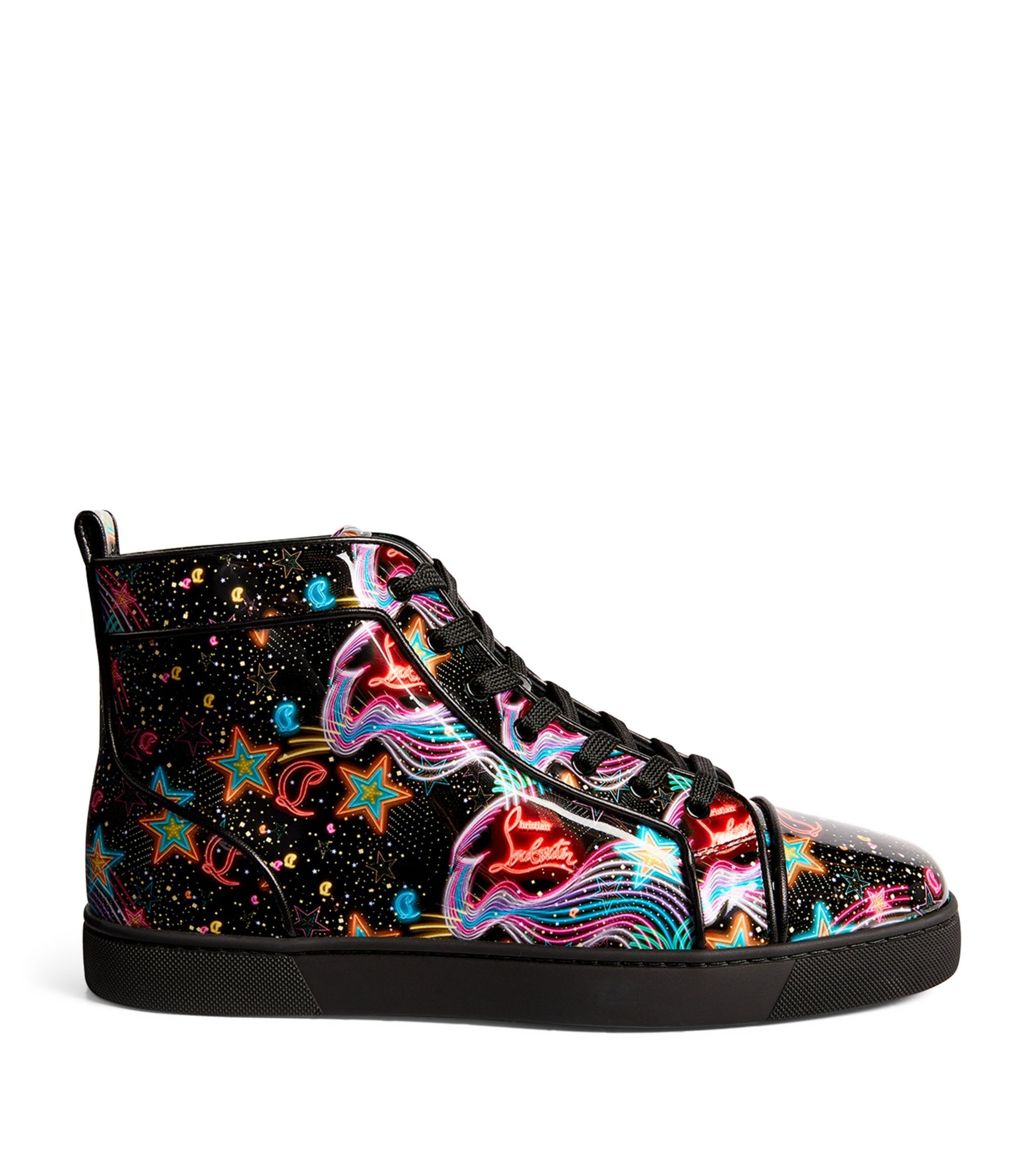 image of Christian Louboutin Louis Orlato Leather Sneakers in Black, Men's (Size 7)