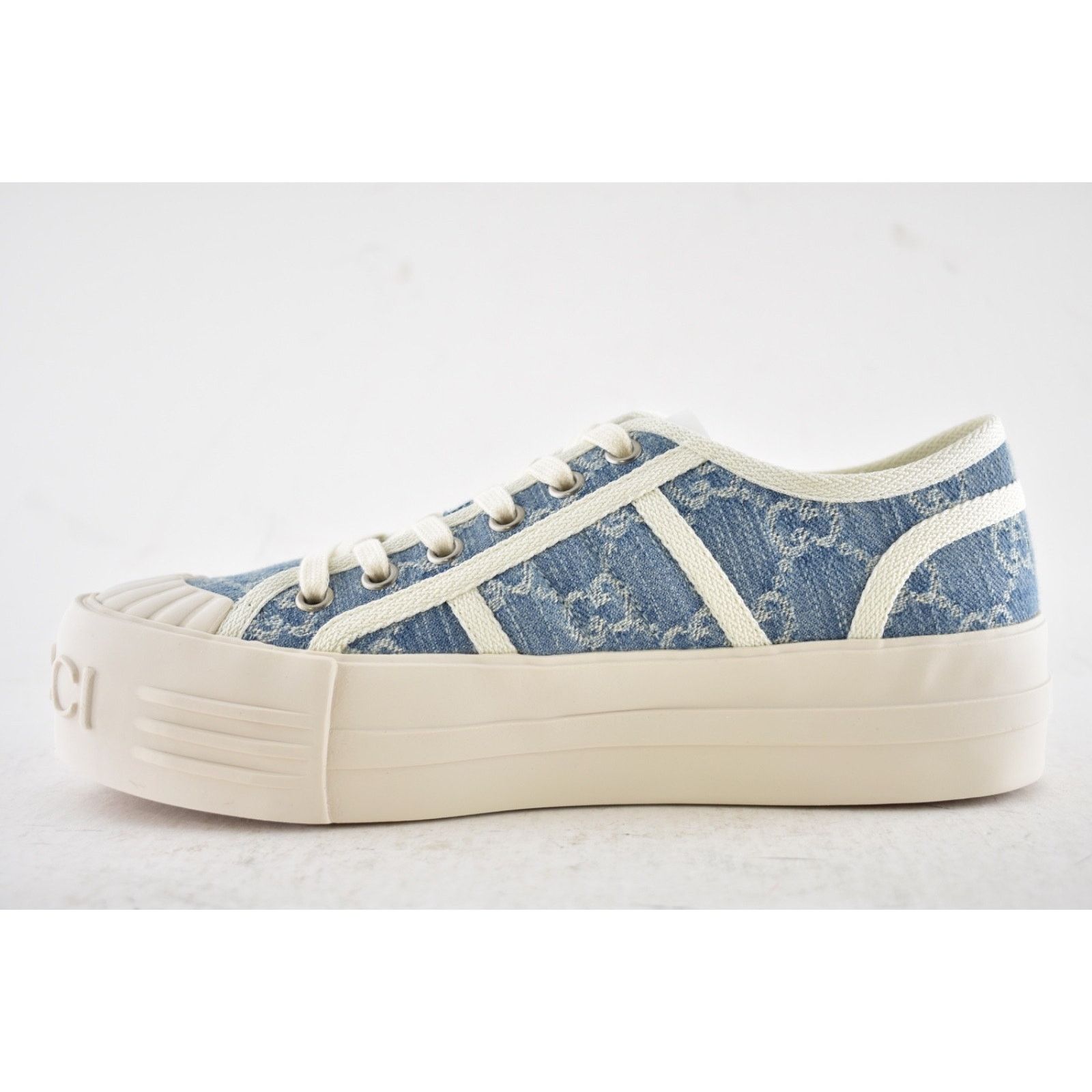 Gucci Gucci Chunky Monogram GG Blue Denim Platform Sneakers 36.5 Size US 6.5 / IT 36.5 - 14 Thumbnail