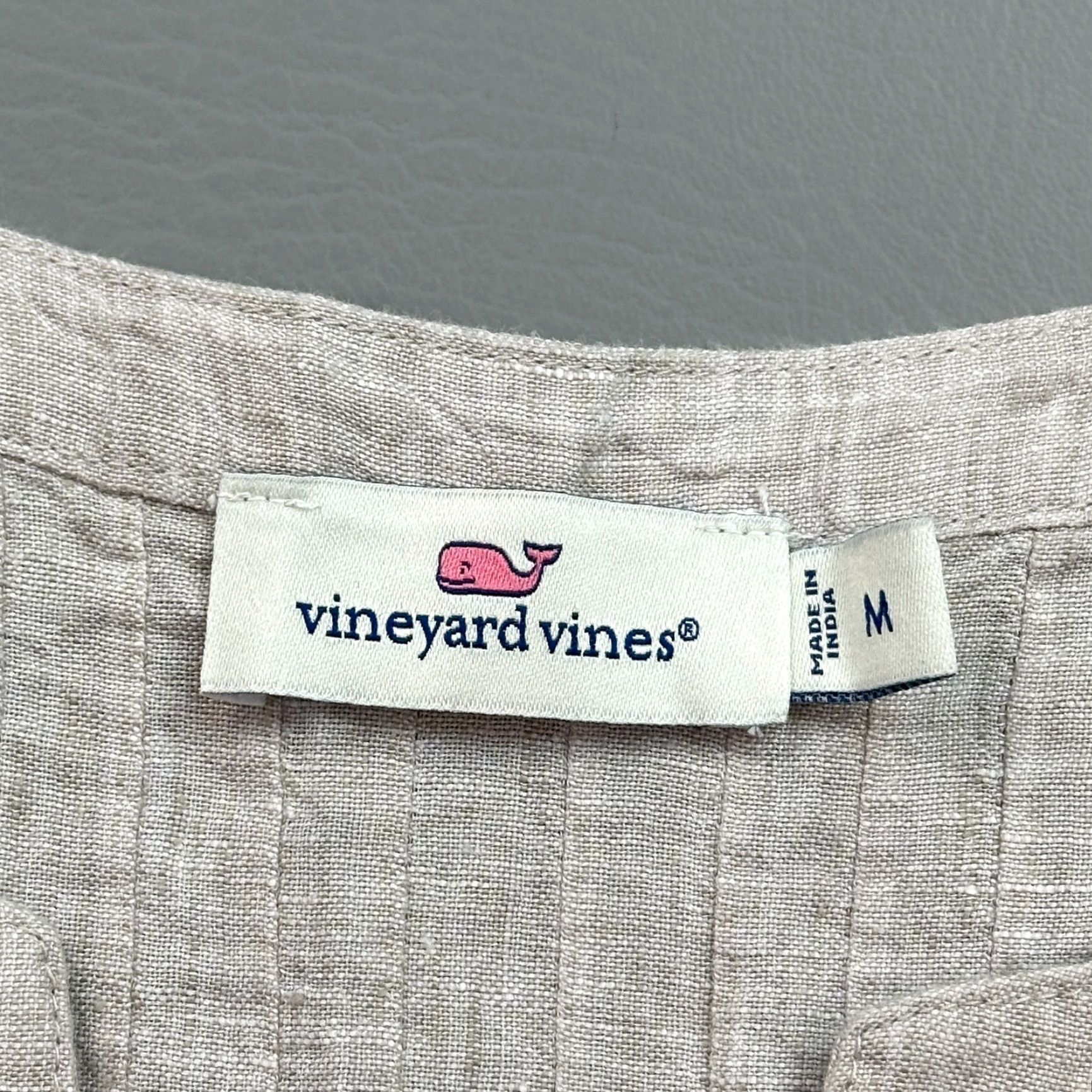 Vineyard Vines Vineyard Vines Beige Linen Tunic Cover Up Beach Women's M Button Front Lightweight Breathable Regular Size Beige Linen Beach Womens Size ONE SIZE - 5 Thumbnail