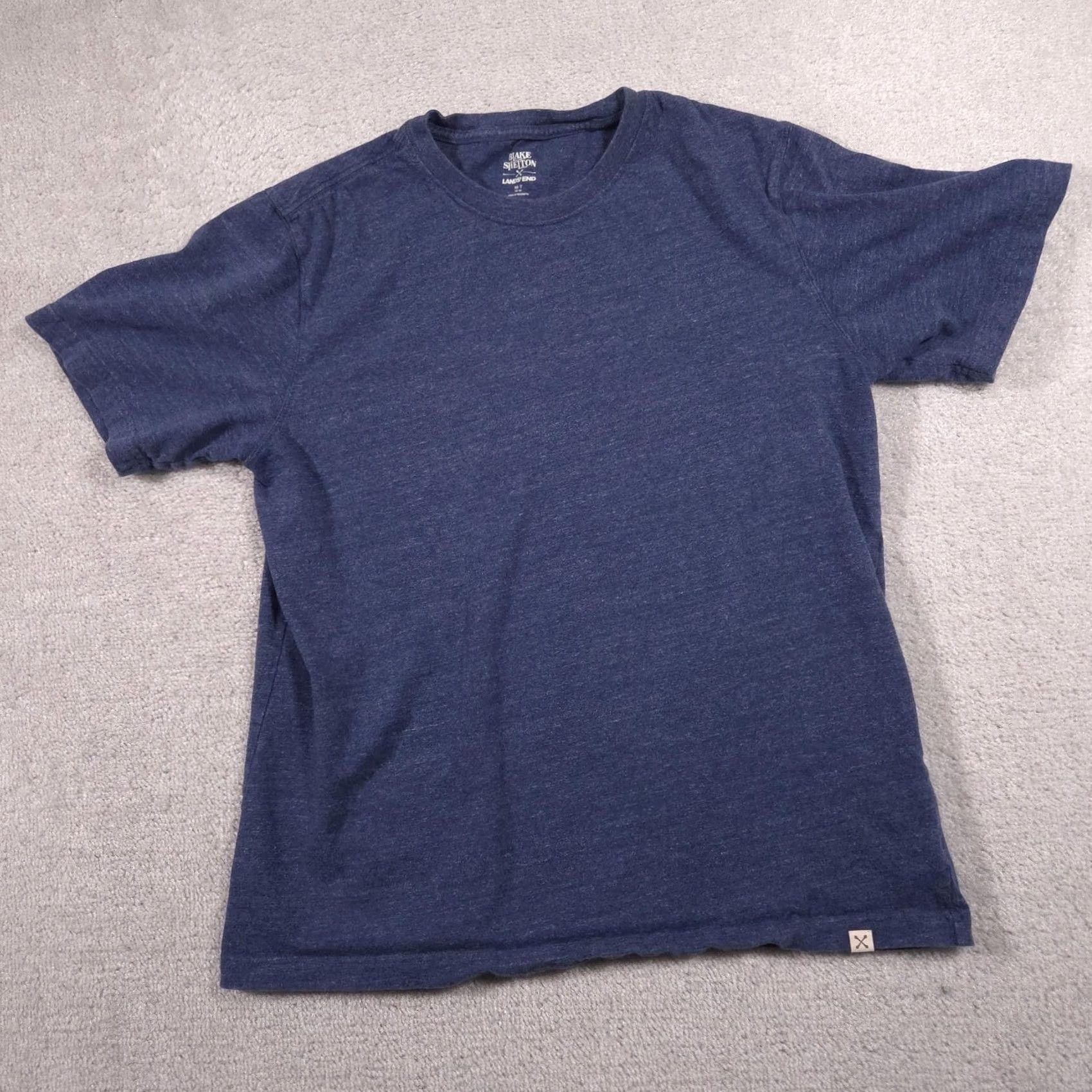 Lands' End Blake Shelton Lands' End Shirt Mens MT Navy Heather Tagless Crewneck Tee Shirt Short Sleeve Solid Crew Neck X Logo Mens MT Blues Size US M / EU 48-50 / 2 - 2 Thumbnail
