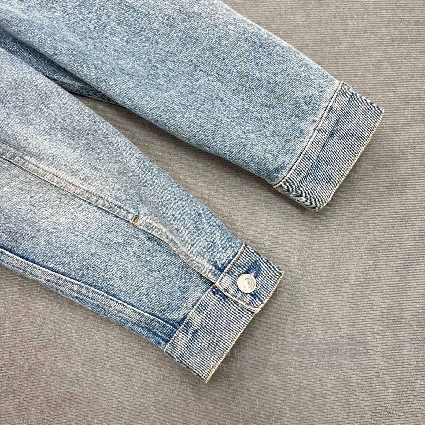Balenciaga Balenciaga Distressed Rhinestone Logo Denim Jacket. Size XXS / US 00 / IT 34 - 4 Thumbnail