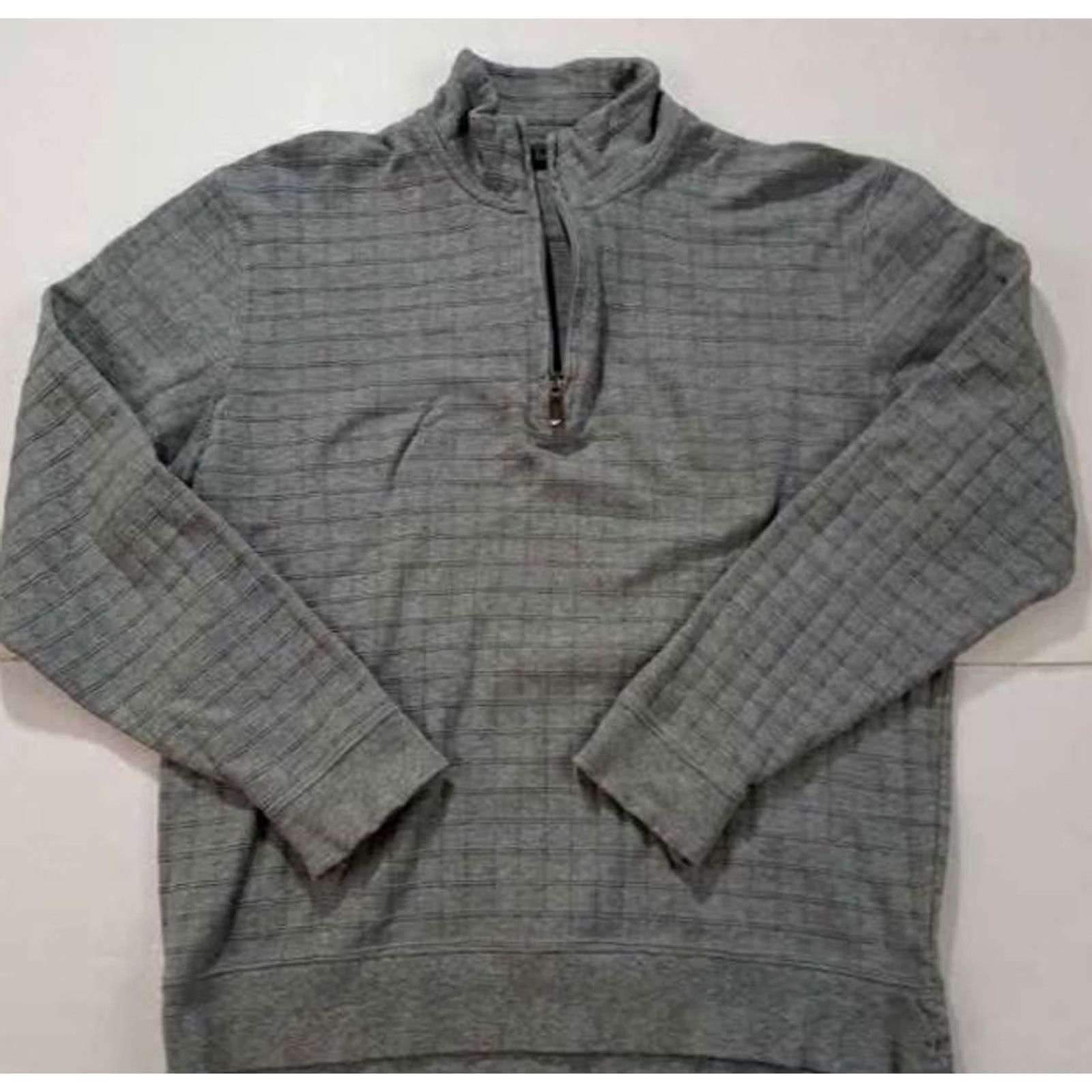 Vintage VINTAGE Bobby Jones 1/4 Zip Squares Knit Pima Cotton Sweater Men Medium Gray Bobby Jones Pullover Knit Sweater Size US M / EU 48-50 / 2 - 5 Thumbnail