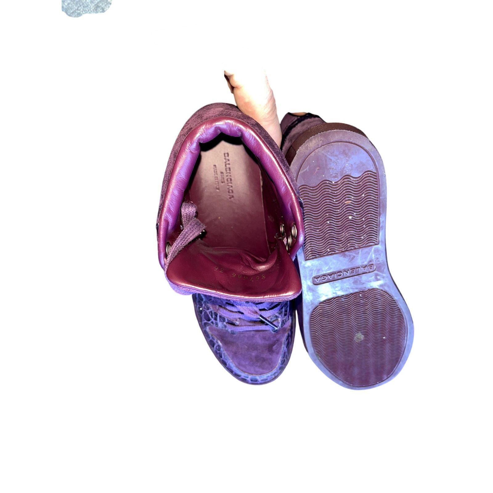 Balenciaga Balenciaga Purple leather suede sneakers High Top 36 Size US 5 / EU 37 - 5 Thumbnail