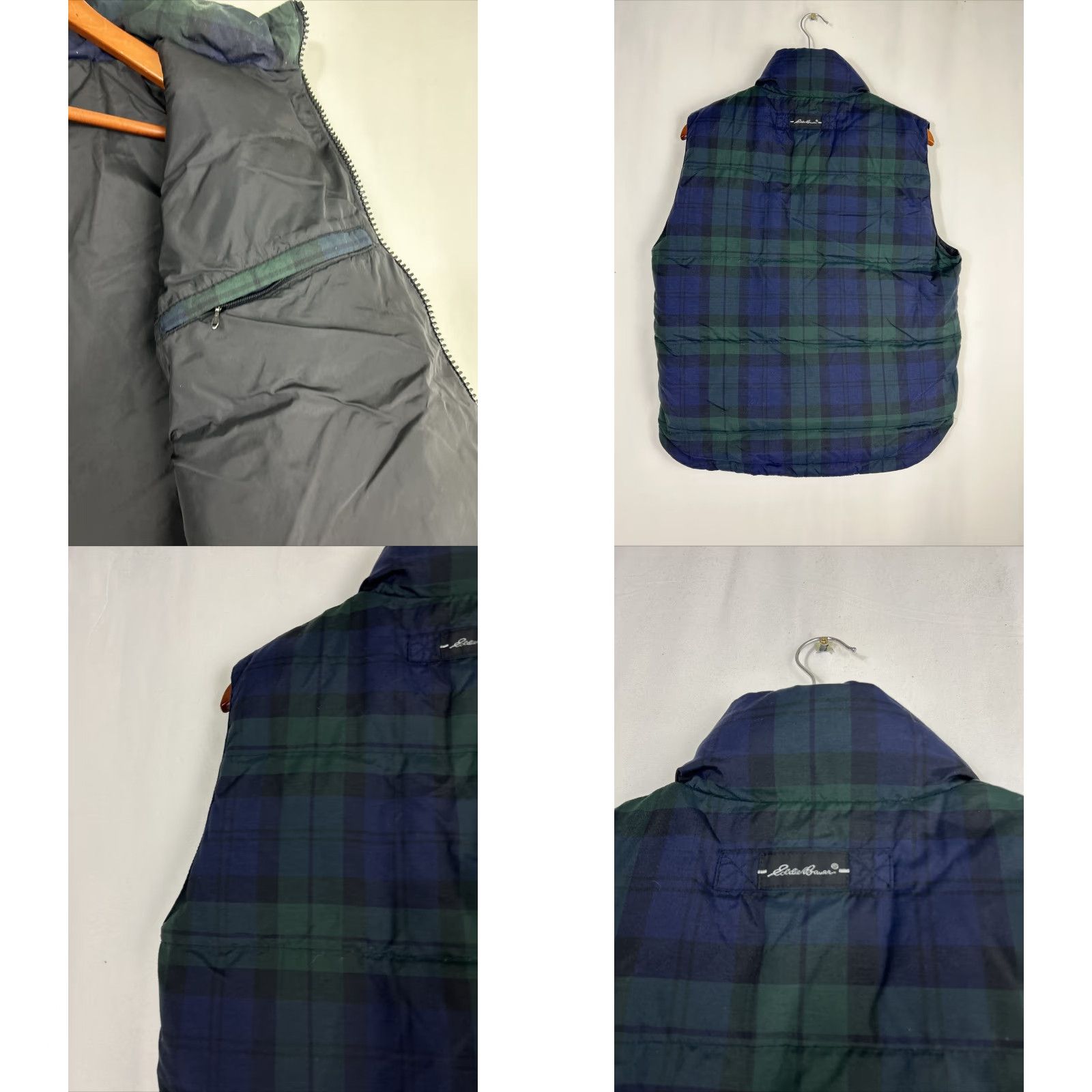 Eddie Bauer Eddie Bauer Vest Women Plaid Blue Green Zip Pockets Goose Down Nylon Size S - Small VINTAGE? No mention vintage; skip. Size S / US 4 / IT 40 - 9 Thumbnail