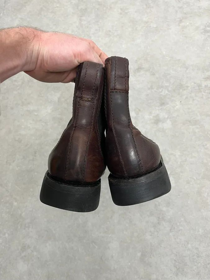 Dirk Bikkembergs 2000s Bikkembergs Daily Brown Leather Boots Size US 11 / EU 44 - 8 Thumbnail