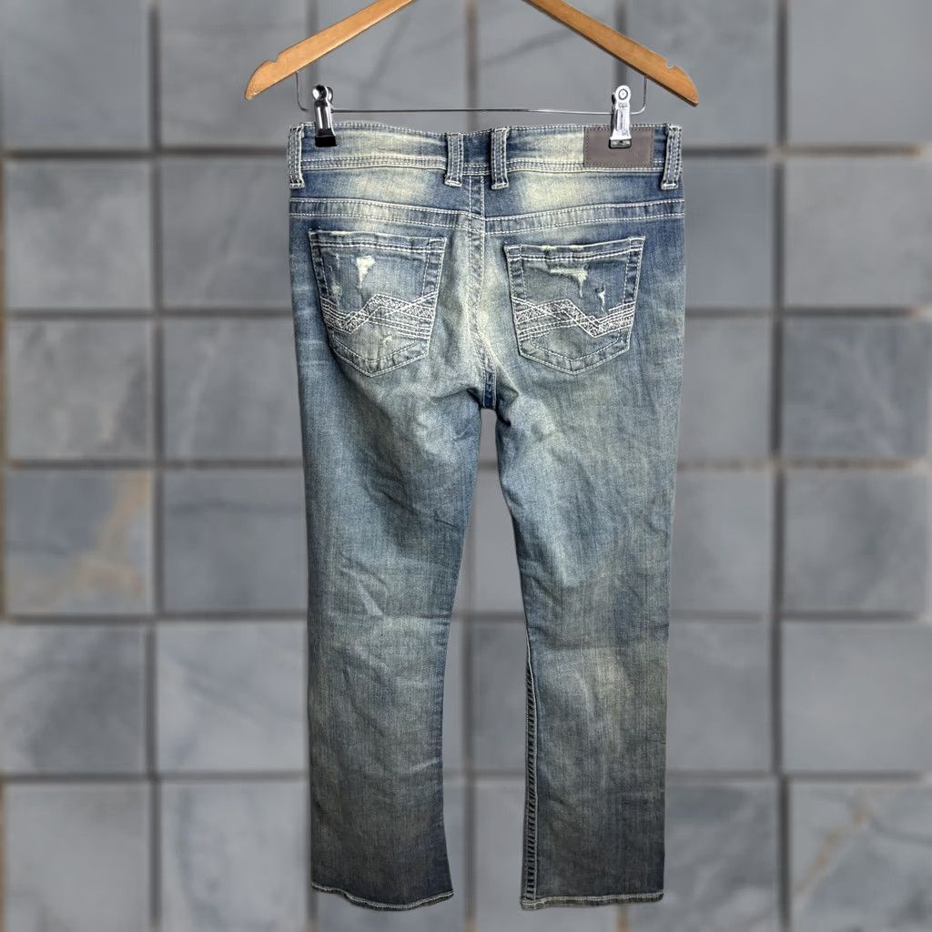 BKE BKE Payton Bootcut Jeans Womens 27 31.5 Blue Distressed Denim Made Mexico Size 27" / US 4 / IT 40 - 1 Thumbnail