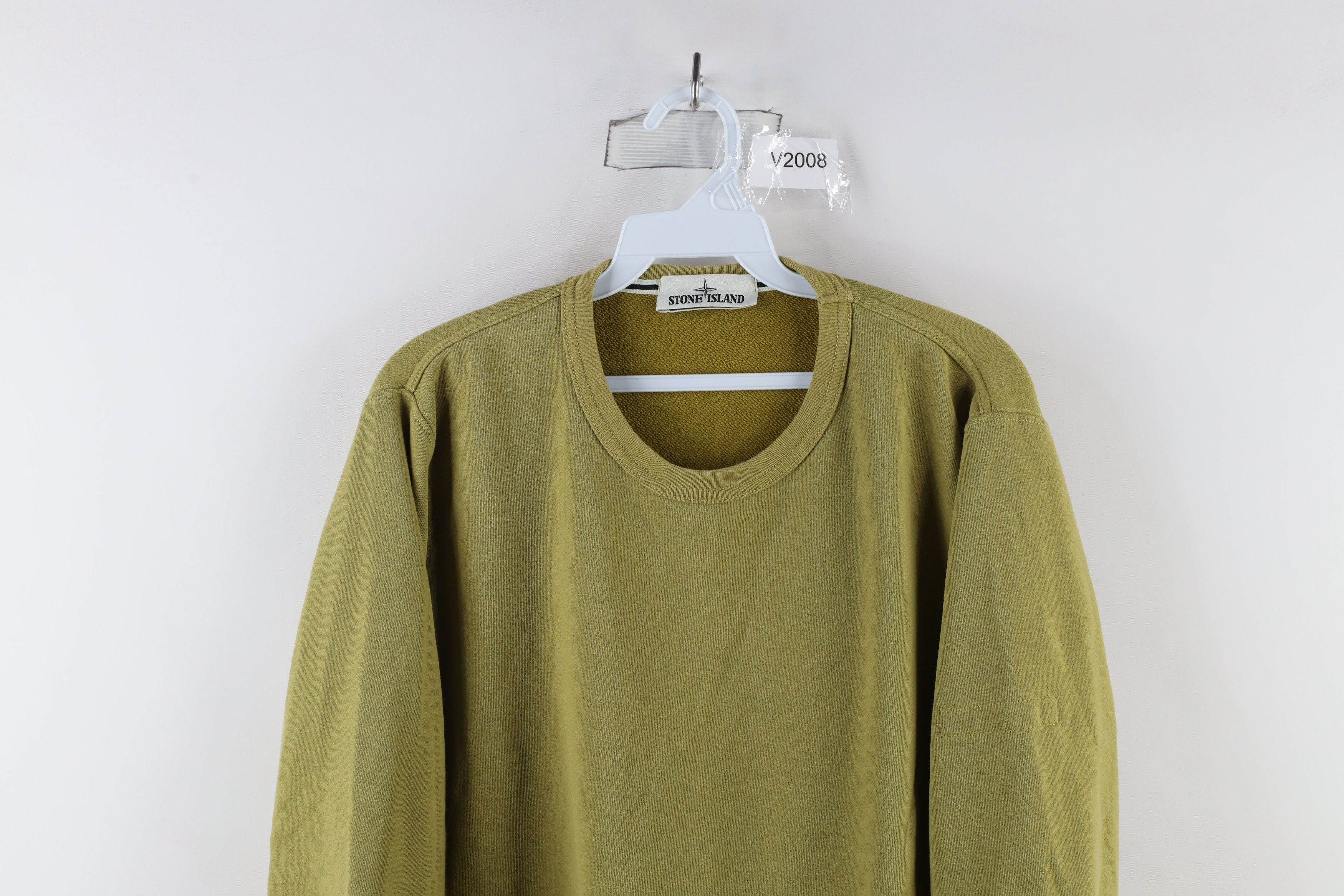 Stone Island × Vintage Stone Island French Terry Crewneck Sweatshirt Light Green Size US L / EU 52-54 / 3 - 2 Thumbnail