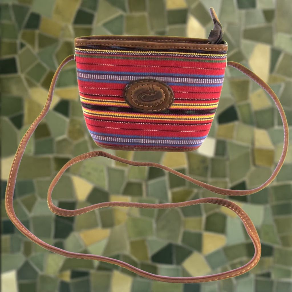 Vintage VINTAGE Handmade Red Woven Leather Small Satchel Purse Guatemala Brown Womens Size ONE SIZE - 1 Thumbnail