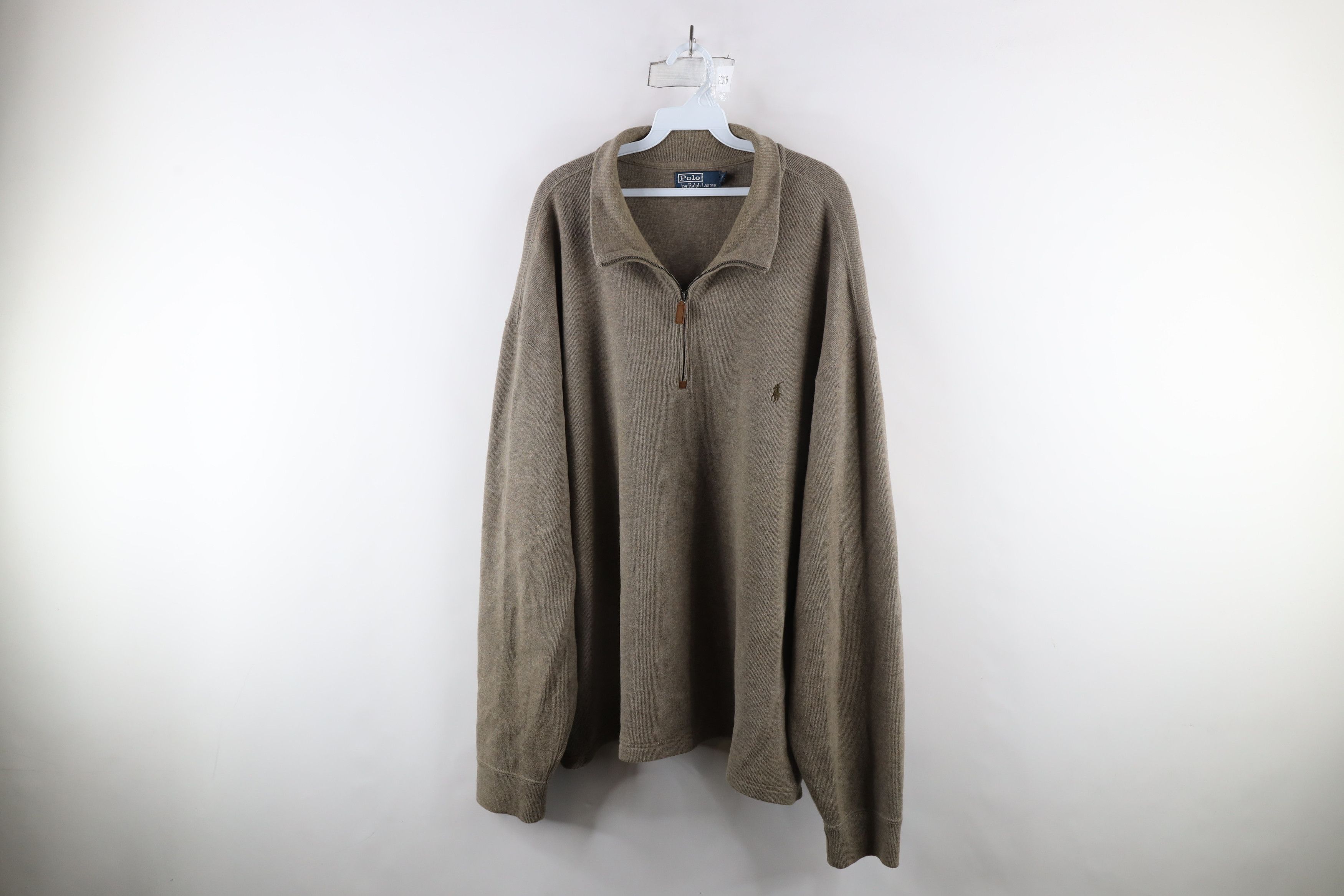 Ralph Lauren × Vintage Vintage 90s Ralph Lauren Knit Half Zip Pullover Sweater Size US XXL / EU 58 / 5 - 1 Thumbnail