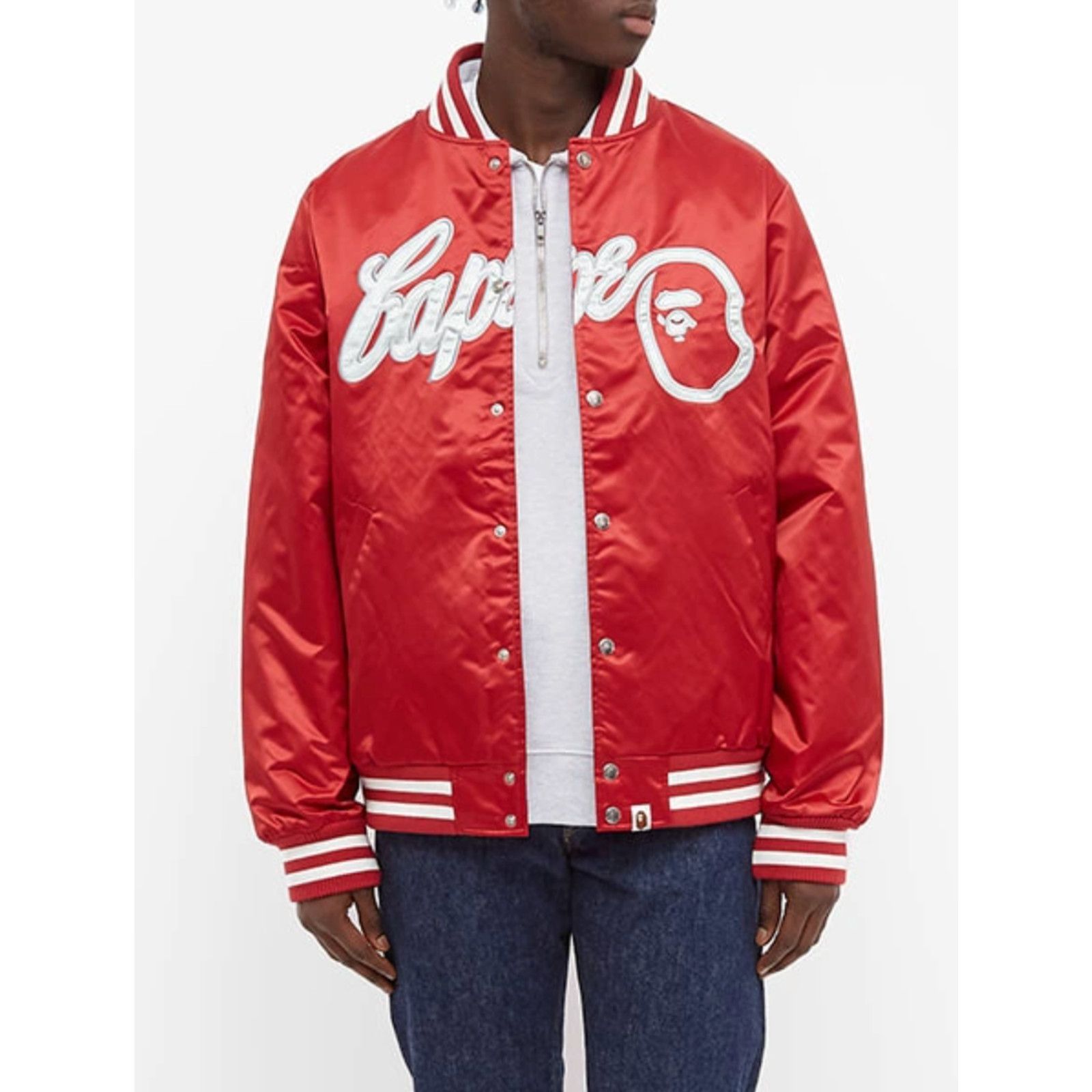 Bape Bape Ape Head Red Baseball Varsity Jacket Size XXL Size US XXL / EU 58 / 5 - 4 Thumbnail