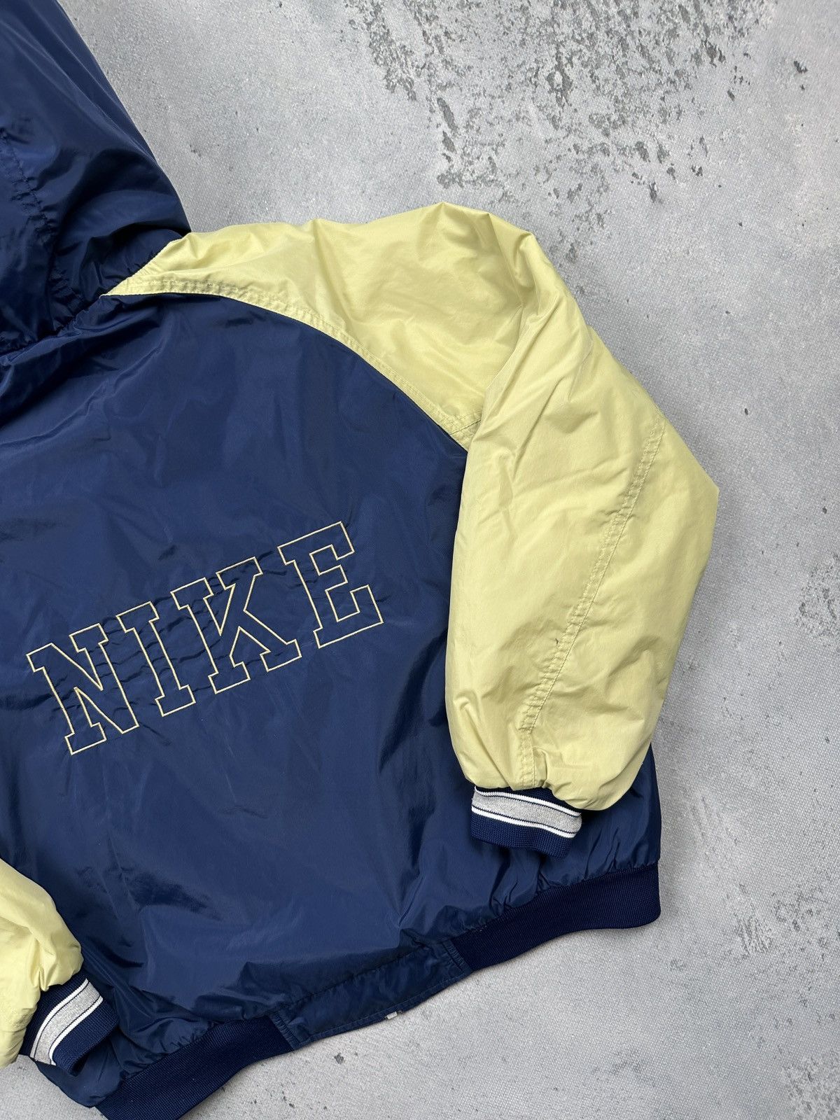Nike Vintage Nike two-tone Hooded Jacket Blue Yellow 90s Varsity Size M / US 6-8 / IT 42-44 - 8 Thumbnail
