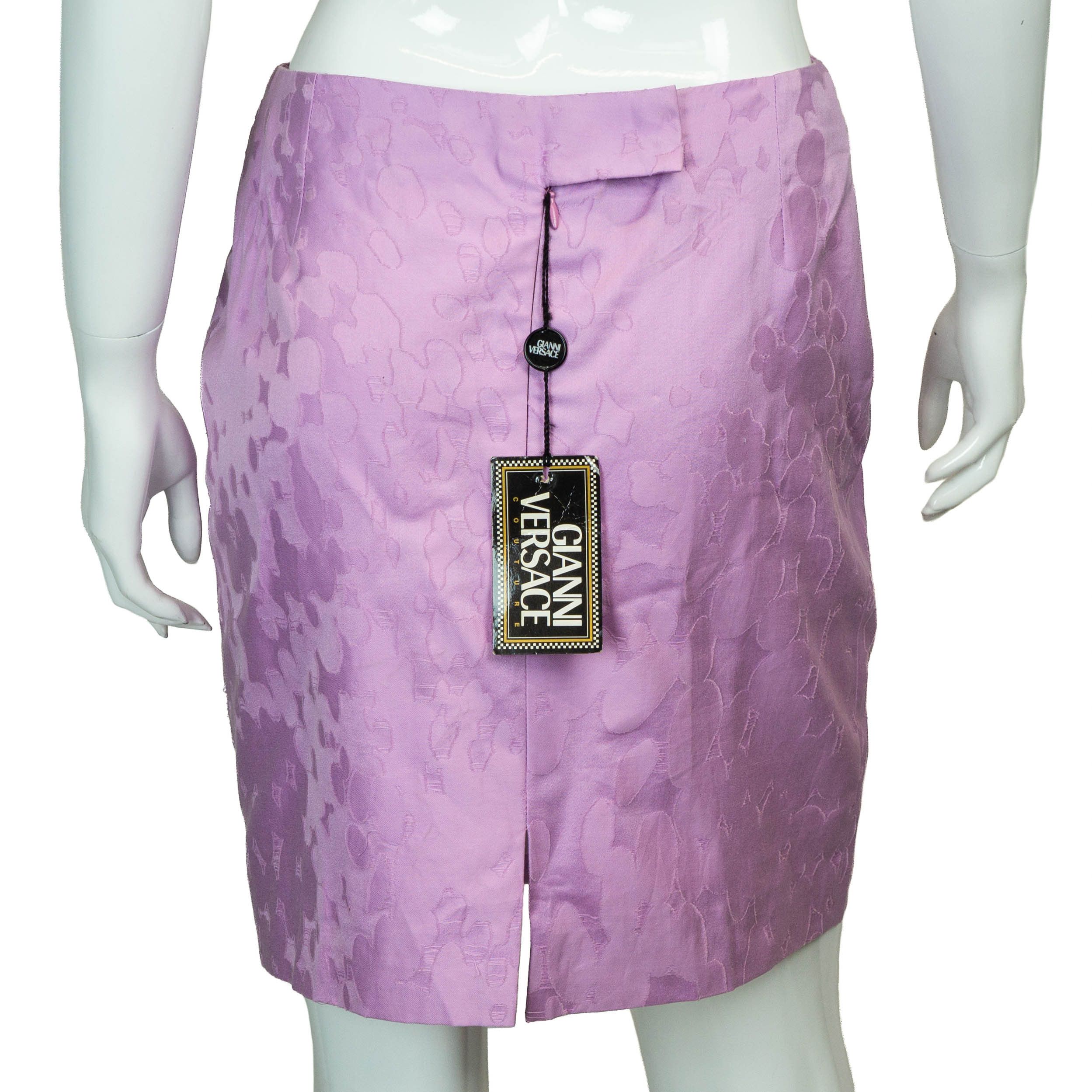 Versace GIANNI VERSACE Purple Skirt Vintage 80s 90s Size 28" / US 6 / IT 42 - 3 Thumbnail