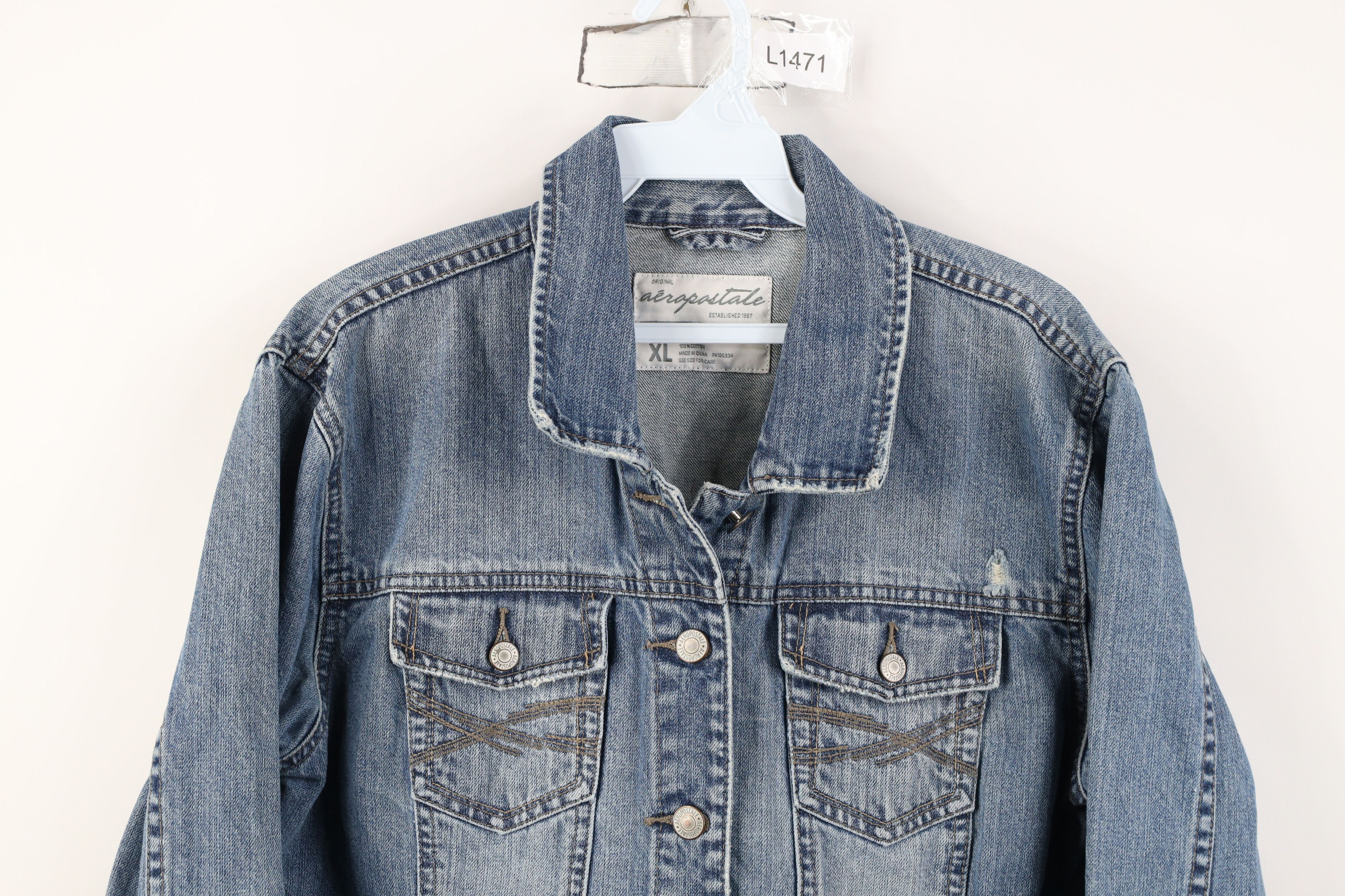 Aeropostale Vintage 90s Y2K Aeropostale Denim Jean Trucker Jacket Size XL / US 12-14 / IT 48-50 - 2 Thumbnail