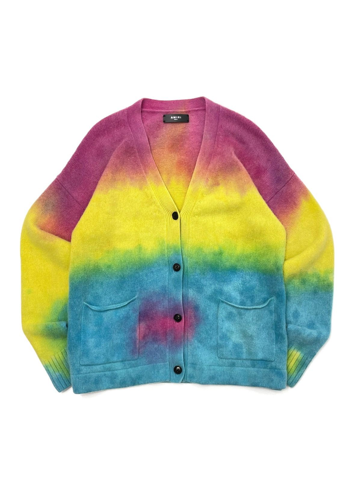 Amiri AMIRI Oversized Tie-Dye / Rainbow Cashmere Cardigan - Size S Size S / US 4 / IT 40 - 4 Thumbnail
