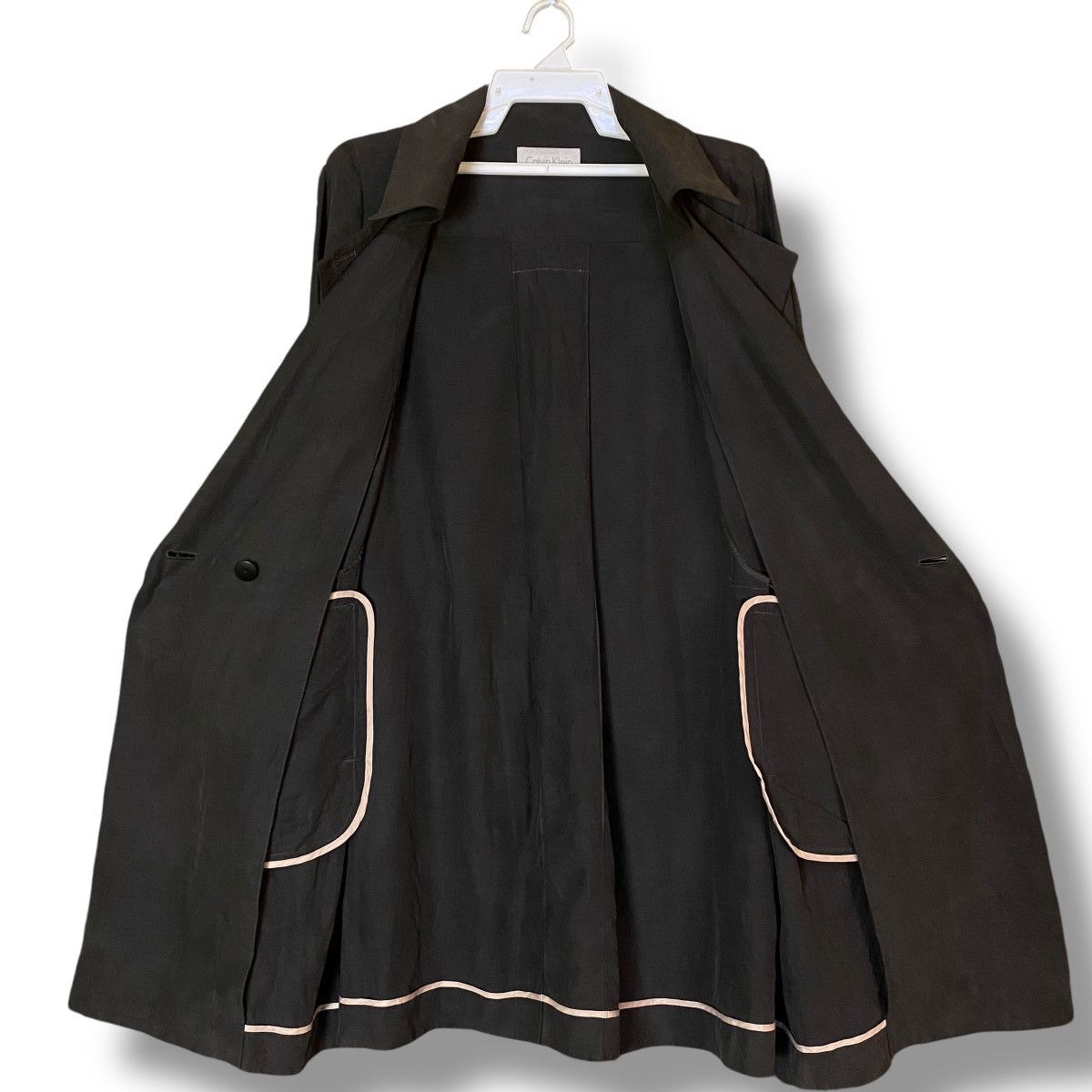 Calvin Klein Calvin Klein Gray Tie-waist Lightweight Trench Coat Size US L / EU 52-54 / 3 - 7 Thumbnail