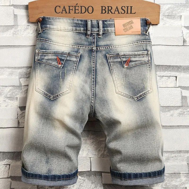 Japanese Brand × Vintage Stretch Denim Shorts Retro High Street Style Old Slim Fit Size US 32 / EU 48 - 2 Thumbnail